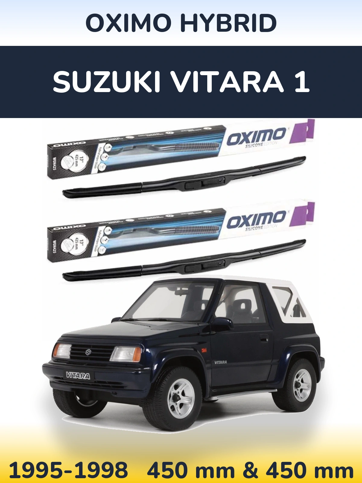 Komplet przednich wycieraczek Oximo Hybrid 450 & 450 mm do Suzuki Vitara 1 1995-1998