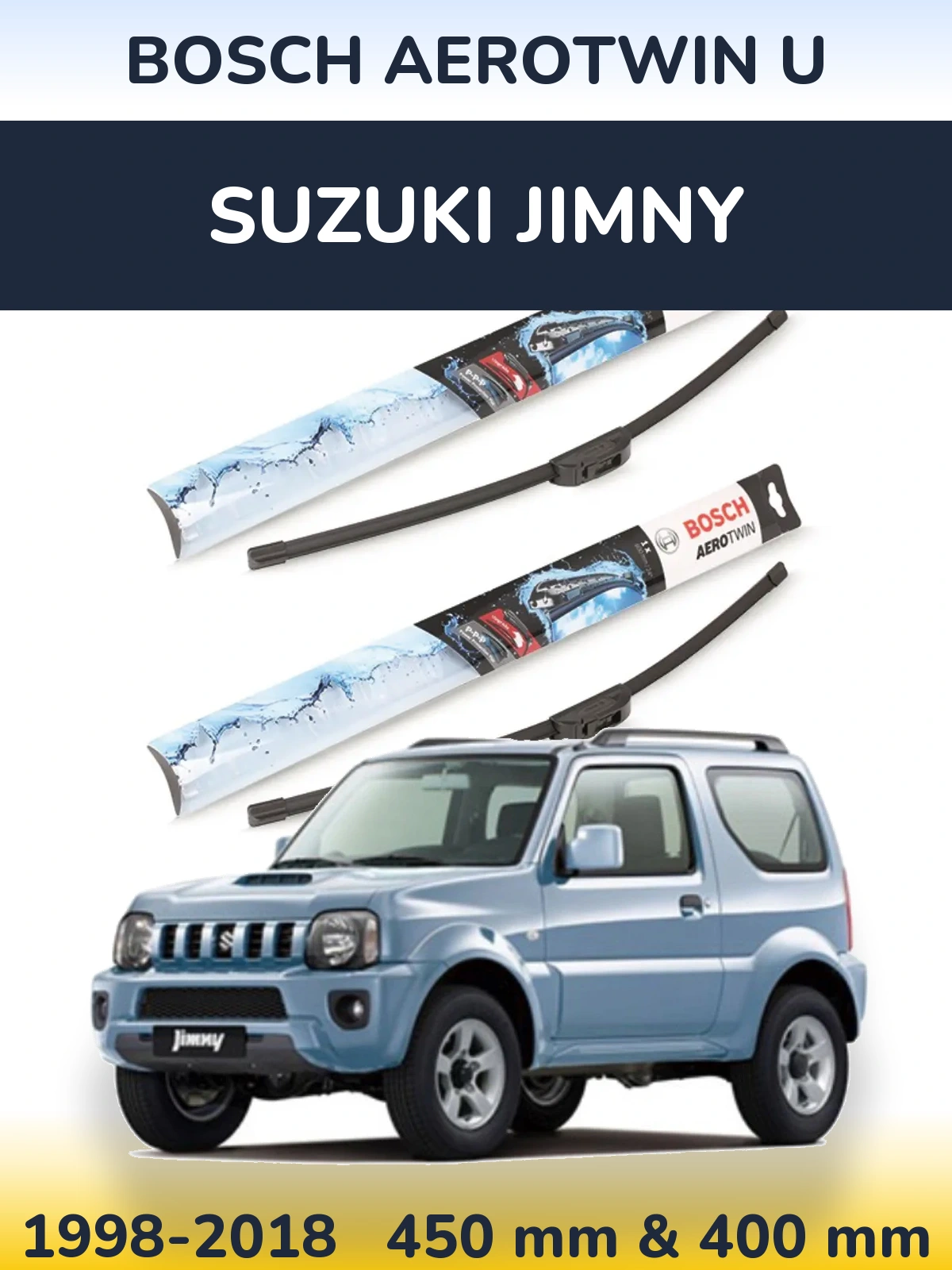 Комплект передних дворников BOSCH AeroTwin U 450 & 400 мм для Suzuki Jimny 1998-2018
