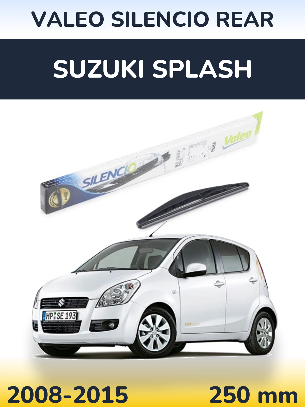 Rear wiper blade Valeo Silencio Rear 240 mm for Suzuki Splash 2008-2015