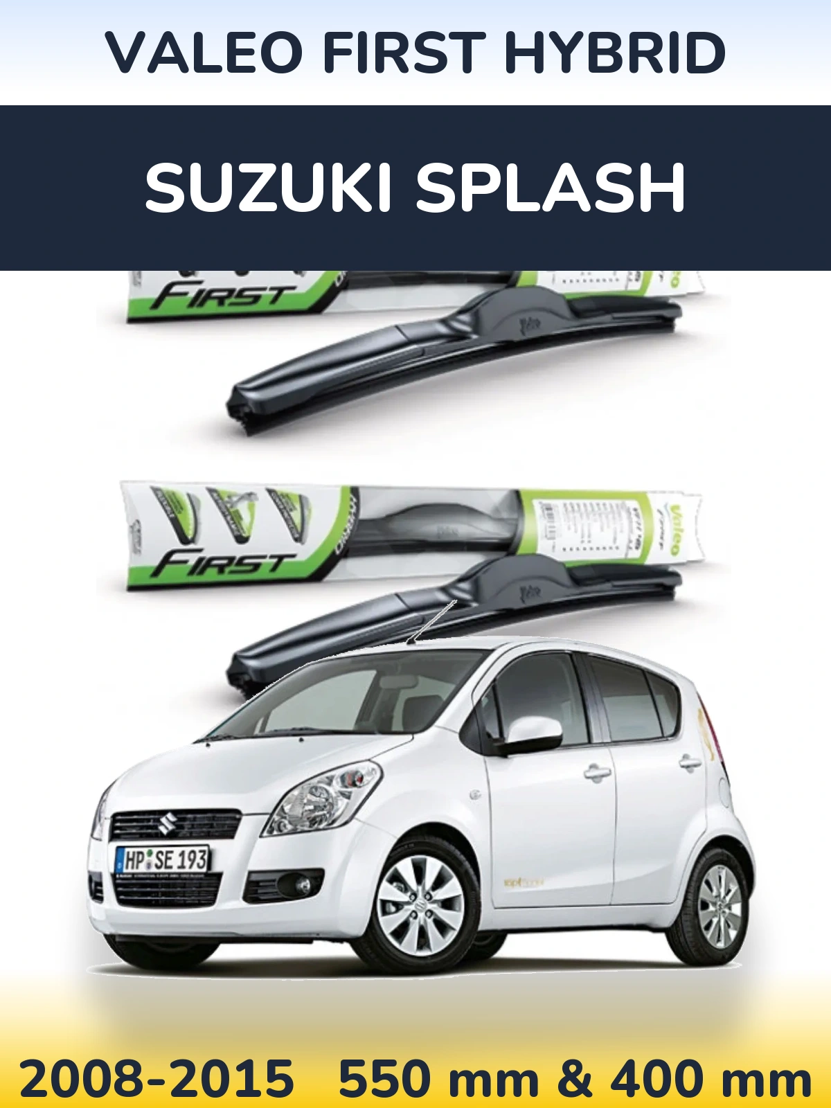 Front wiper blade set Valeo First Hybrid 550 & 400 mm for Suzuki Splash 2008-2015