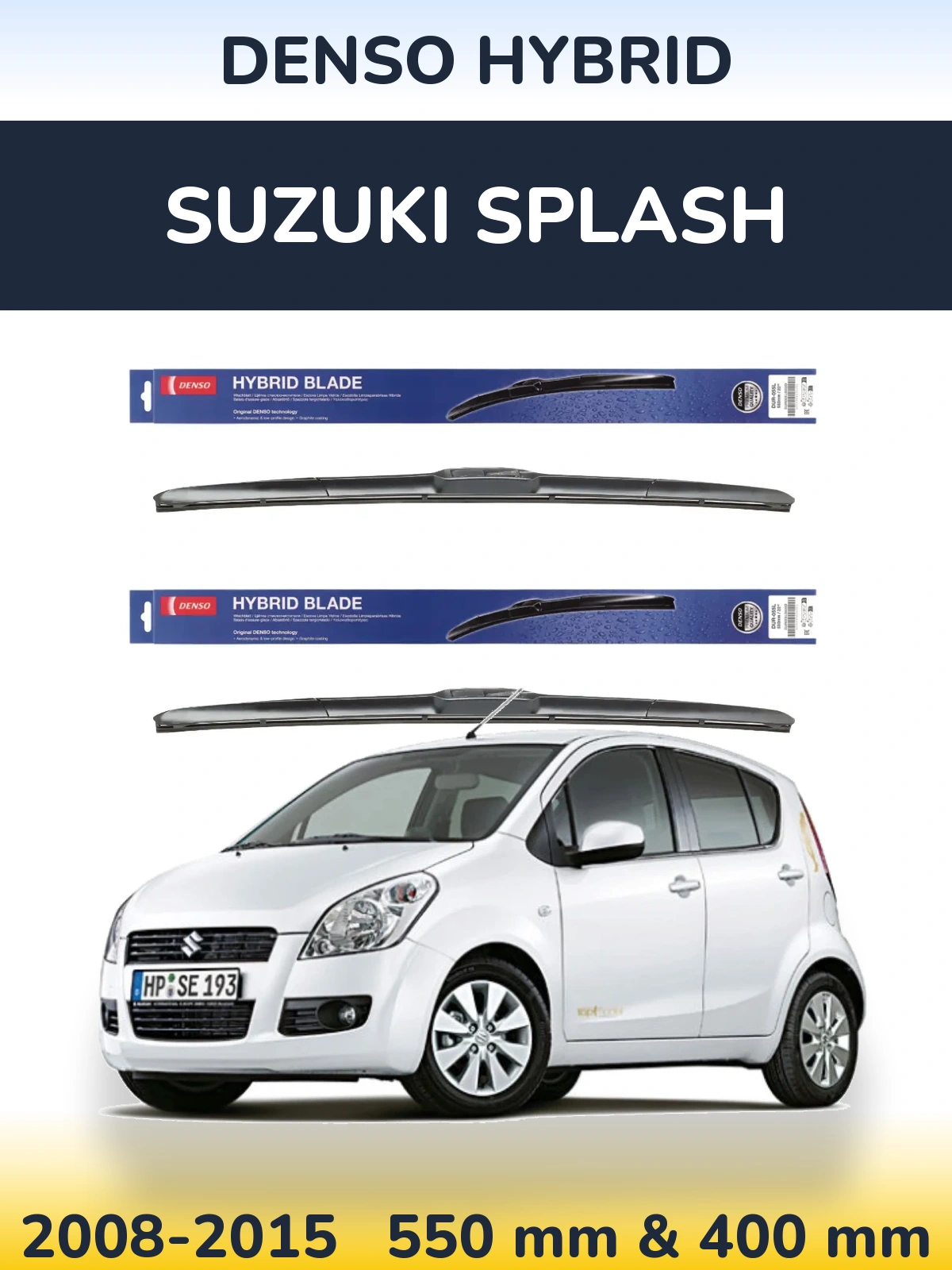 Комплект передніх щіток Denso Hybrid 550 & 400 мм для Suzuki Splash 2008-2015