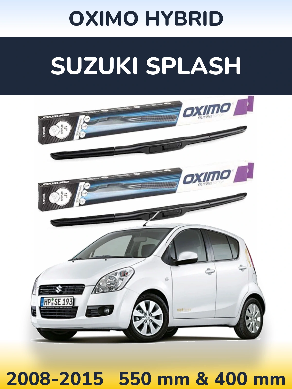 Комплект передніх щіток Oximo Hybrid 550 & 400 мм для Suzuki Splash 2008-2015
