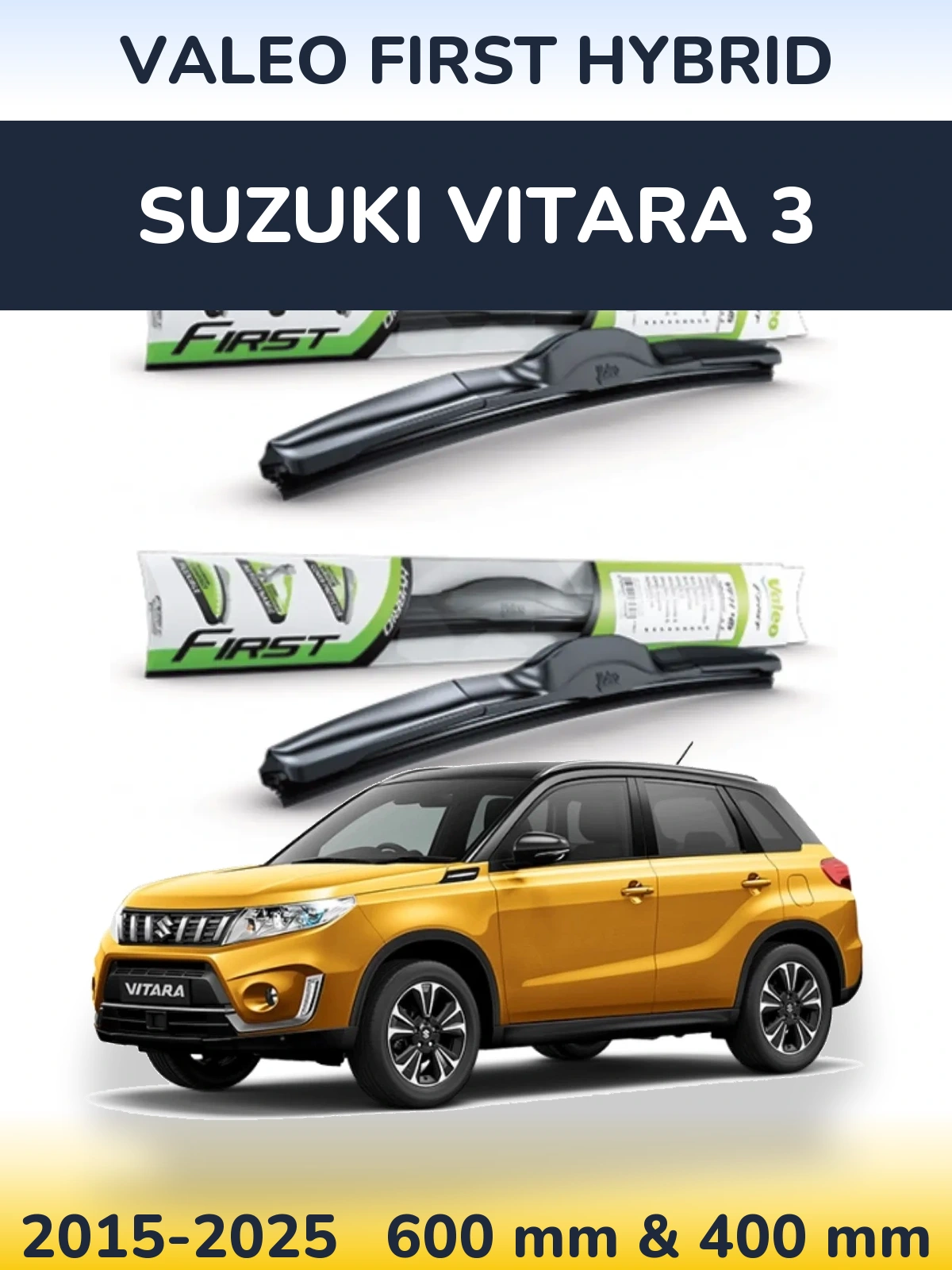 Komplet przednich wycieraczek Valeo First Hybrid 600 & 400 mm do Suzuki Vitara 3 2015-2025