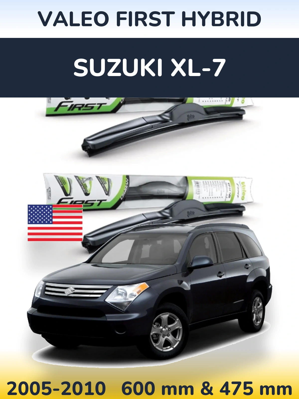 Komplet przednich wycieraczek Valeo First Hybrid 600 & 475 mm do Suzuki XL-7 2005-2010