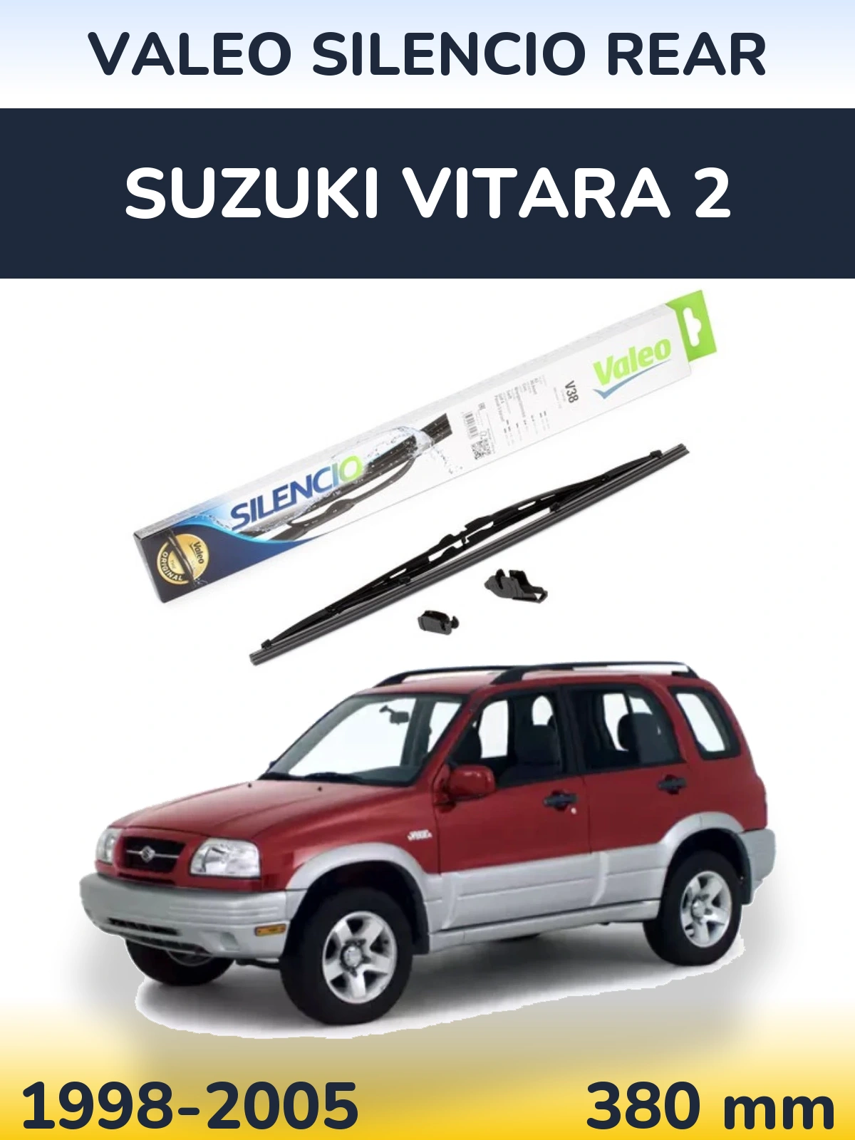 Rear wiper blade Valeo Silencio Rear 380 mm for Suzuki Vitara 2 1998-2005