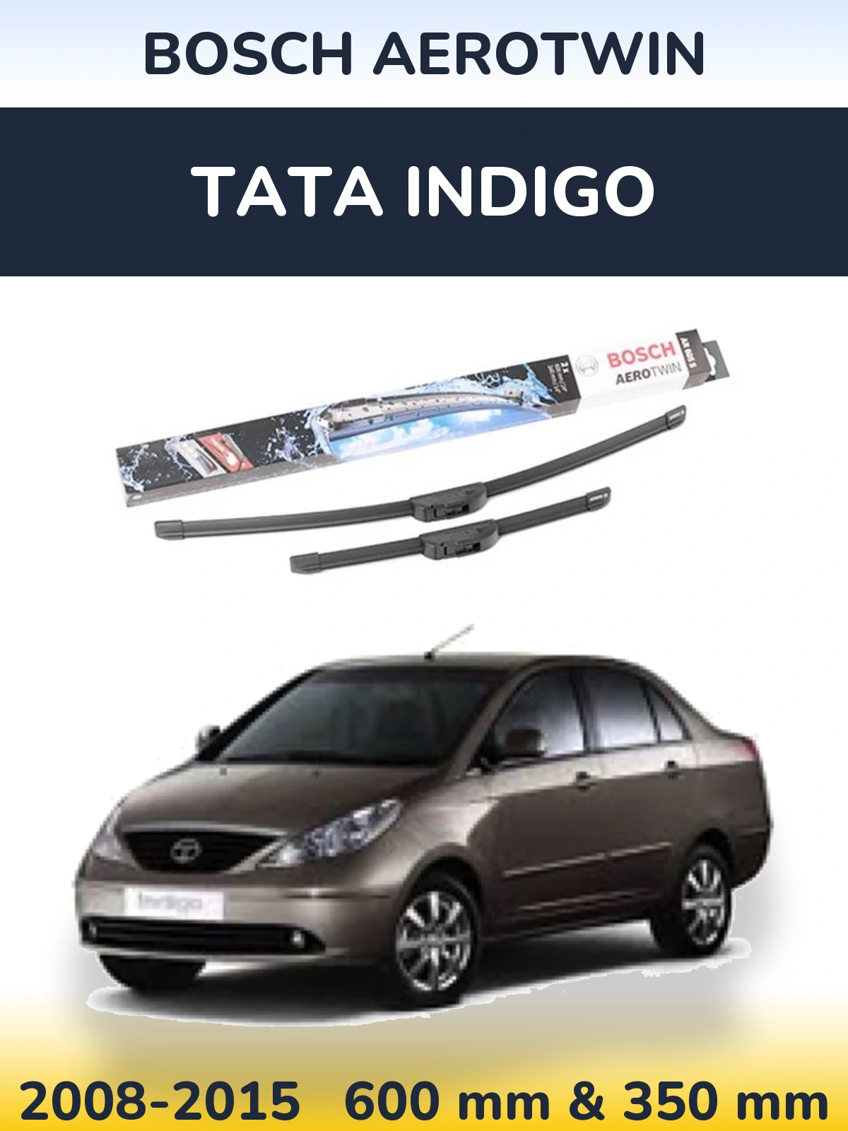 Комплект передніх щіток BOSCH AeroTwin 600 & 350 мм для Tata Indigo 2008-2015