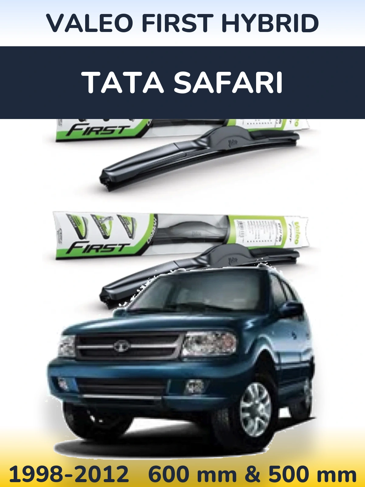 Komplet przednich wycieraczek Valeo First Hybrid 600 & 500 mm do Tata Safari 1998-2012