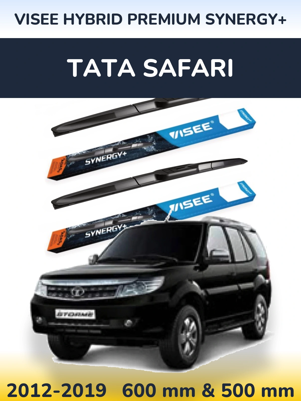 Komplet przednich wycieraczek VISEE HYBRID PREMIUM SYNERGY+ 600 & 500 mm do Tata Safari 2012-2019