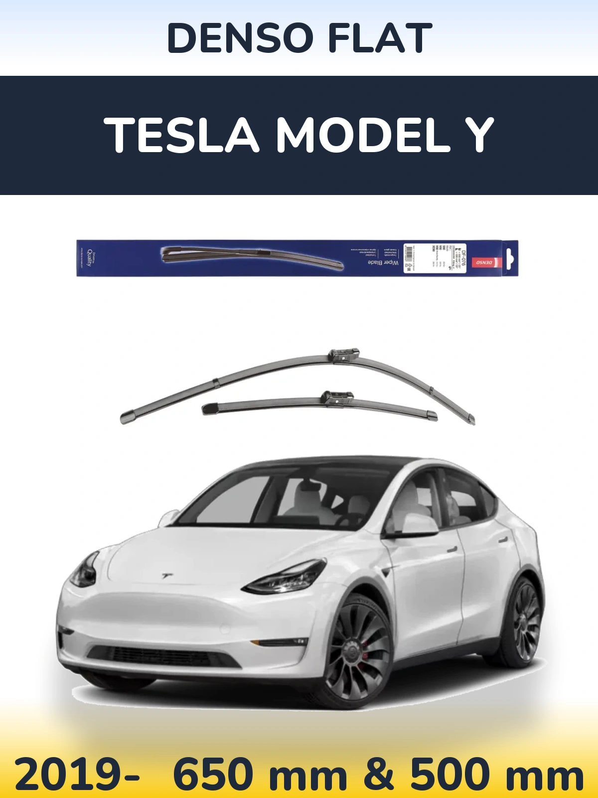 Комплект передних дворников Denso Flat 630 & 500 мм для Tesla Модель Y 2019-2026