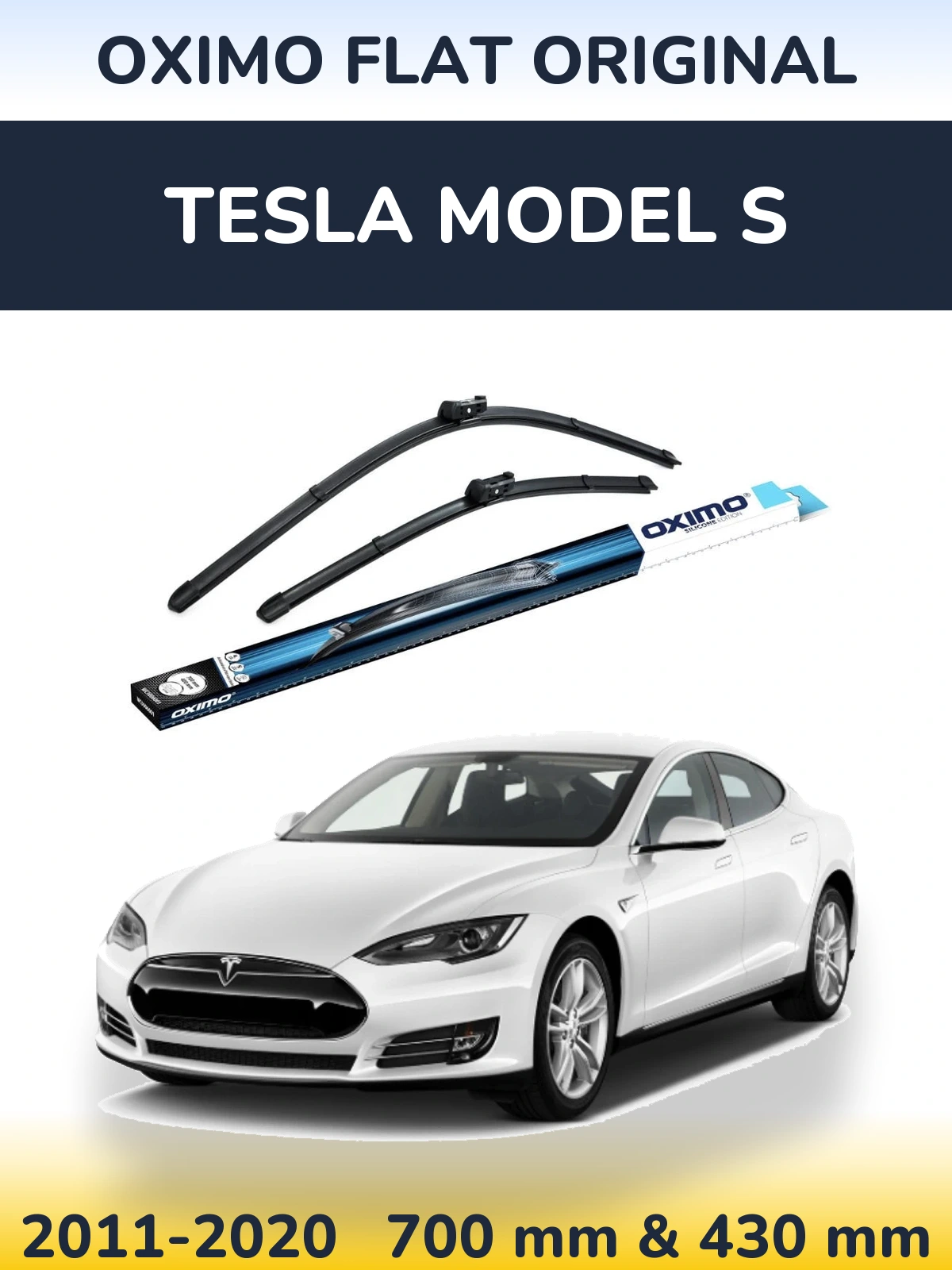 Комплект передніх щіток Oximo Flat Original 700 & 430 мм для Tesla Модель S 2011-2020