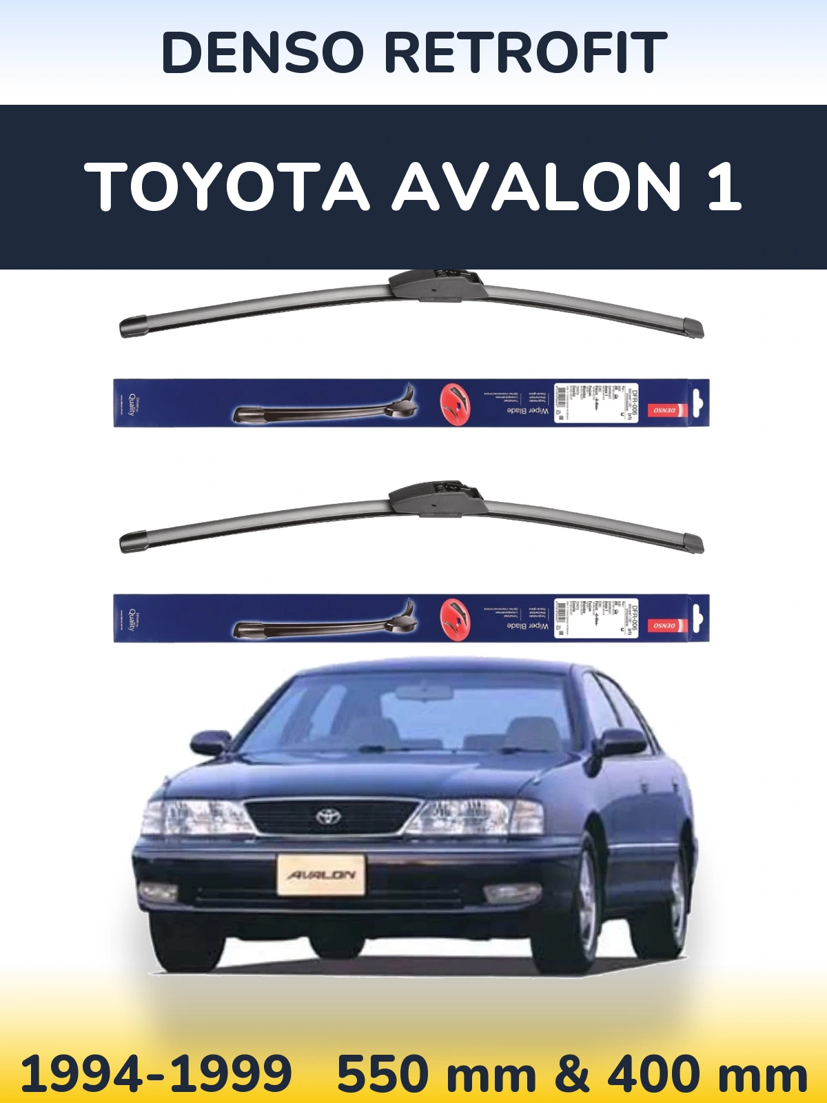 Komplet przednich wycieraczek Denso Retrofit 550 & 400 mm do Toyota Avalon 1 1994-1999
