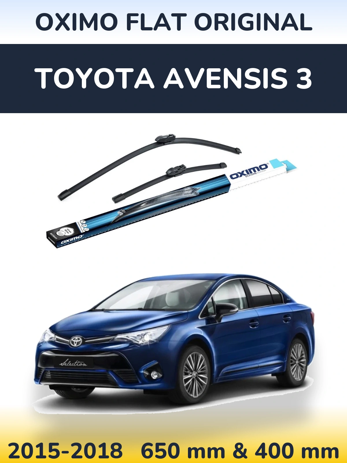 Komplet przednich wycieraczek Oximo Flat Original 650 & 400 mm do Toyota Avensis 3 2015-2018