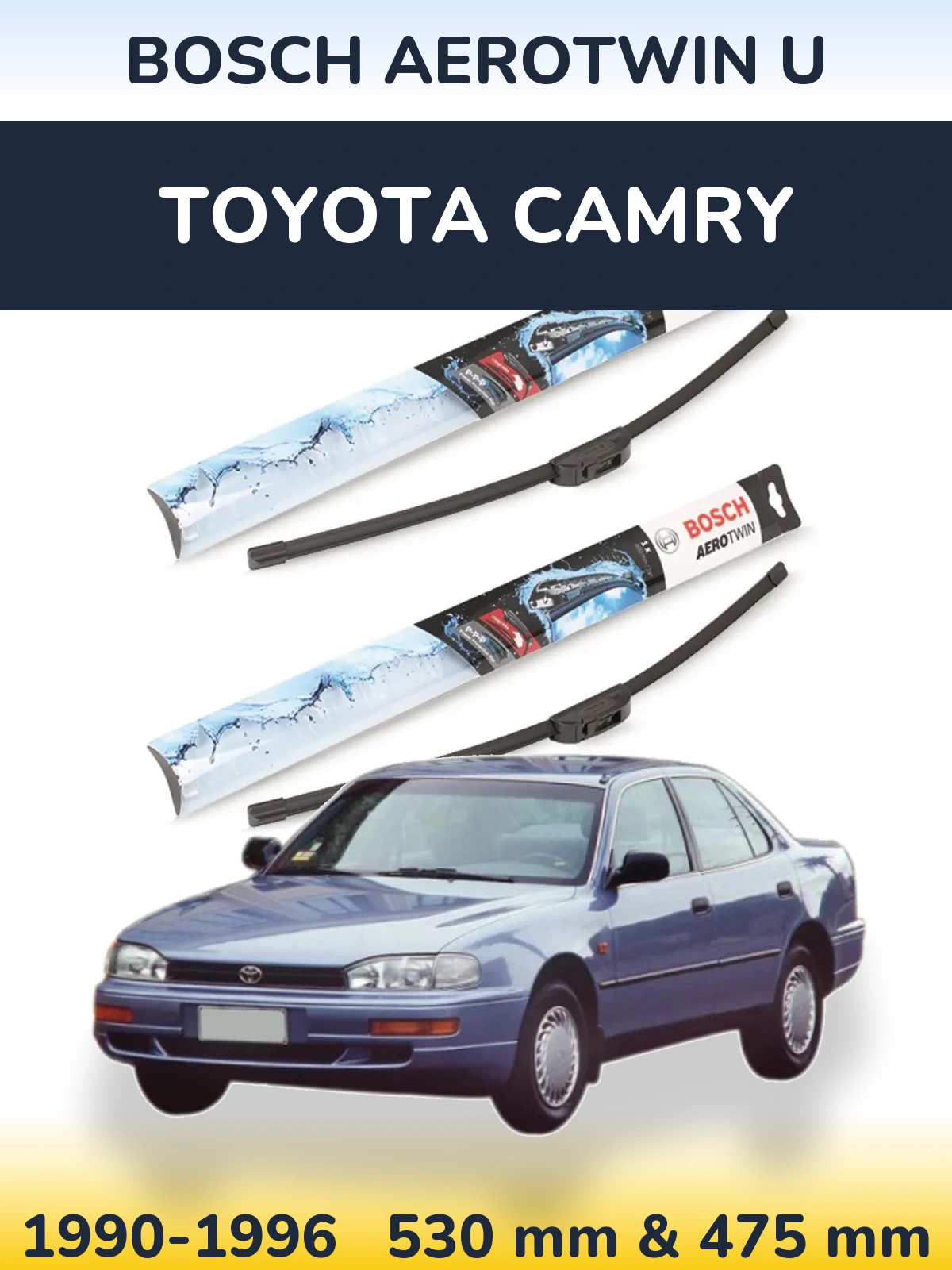 Komplet przednich wycieraczek BOSCH AeroTwin U 530 & 475 mm do Toyota Camry 1990-1996