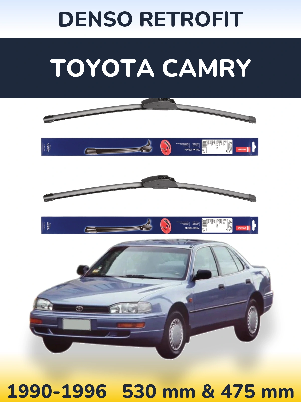 Комплект передних дворников Denso Retrofit 530 & 475 мм для Toyota Camry 1990-1996