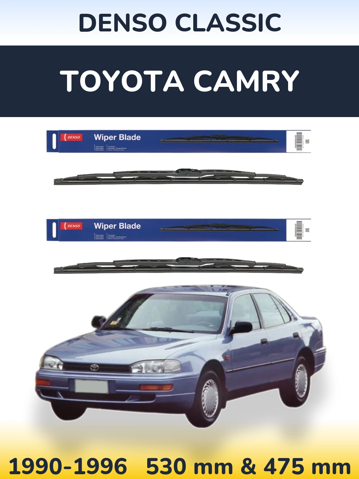Komplet przednich wycieraczek Denso Classic 530 & 475 mm do Toyota Camry 1990-1996