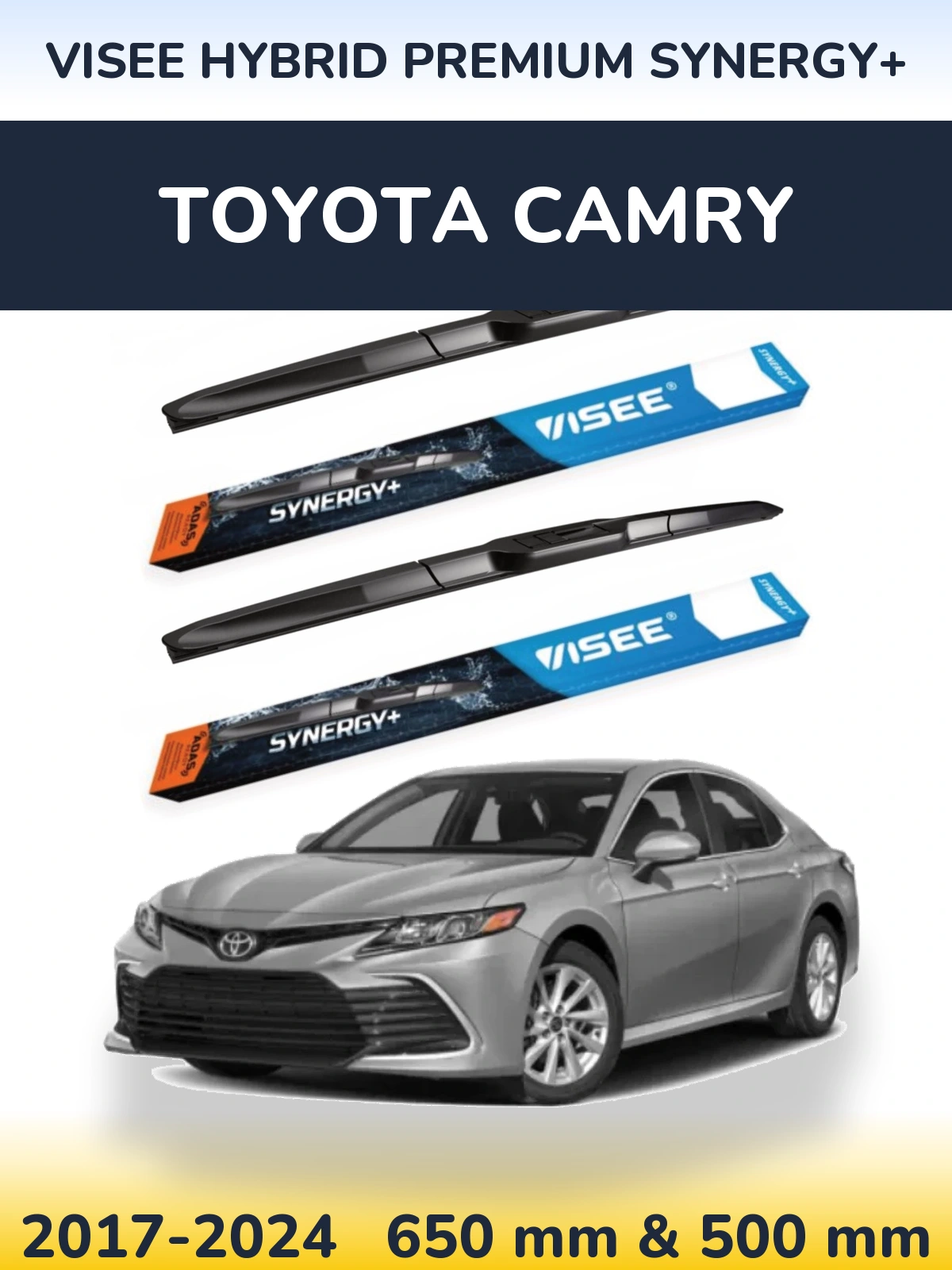Komplet przednich wycieraczek VISEE HYBRID PREMIUM SYNERGY+ 650 & 500 mm do Toyota Camry 2017-2024
