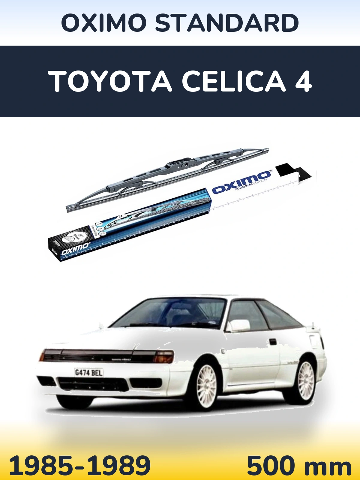 Rear wiper blade Oximo Standard 500 mm for Toyota Celica 4 1985-1989