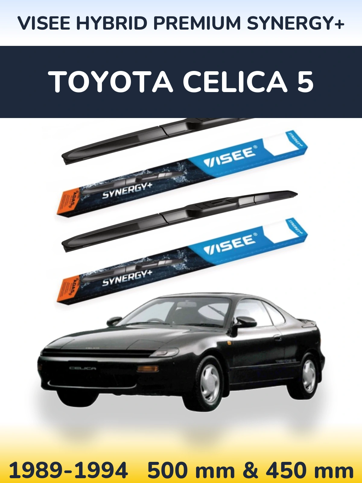 Komplet przednich wycieraczek VISEE HYBRID PREMIUM SYNERGY+ 500 & 450 mm do Toyota Celica 5 1989-1994