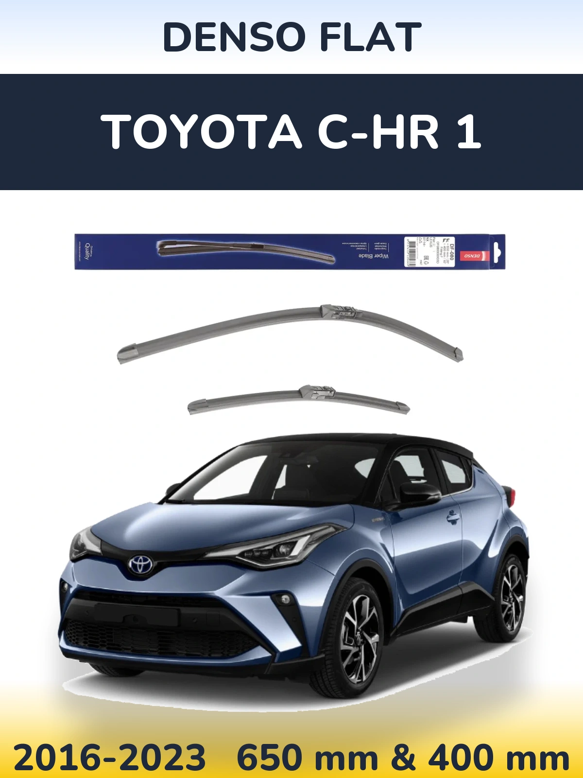 Komplet przednich wycieraczek Denso Flat 650 & 400 mm do Toyota C-HR 1 2016-2023