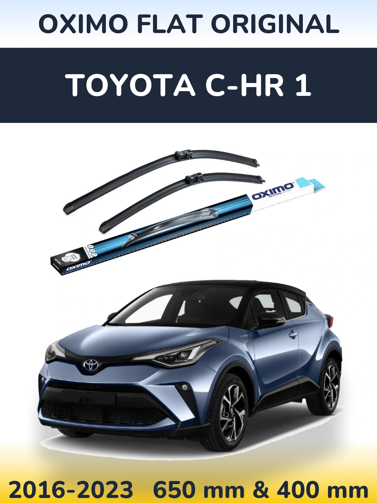 Комплект передних дворников Oximo Flat Original 650 & 400 мм для Toyota C-HR 1 2016-2023