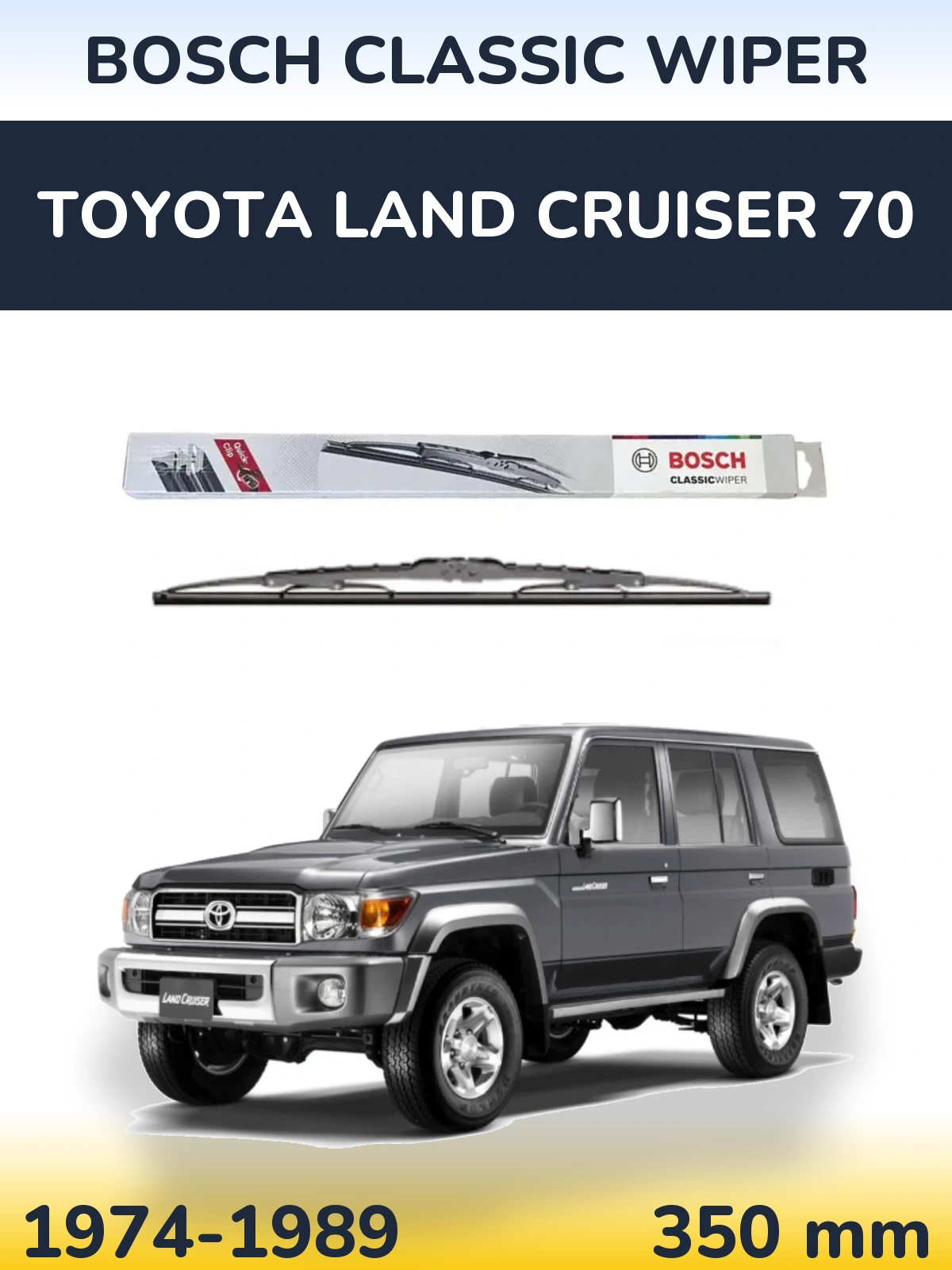 Rear wiper blade BOSCH Classic Wiper 340 mm for Toyota Land Cruiser 70 1974-1989
