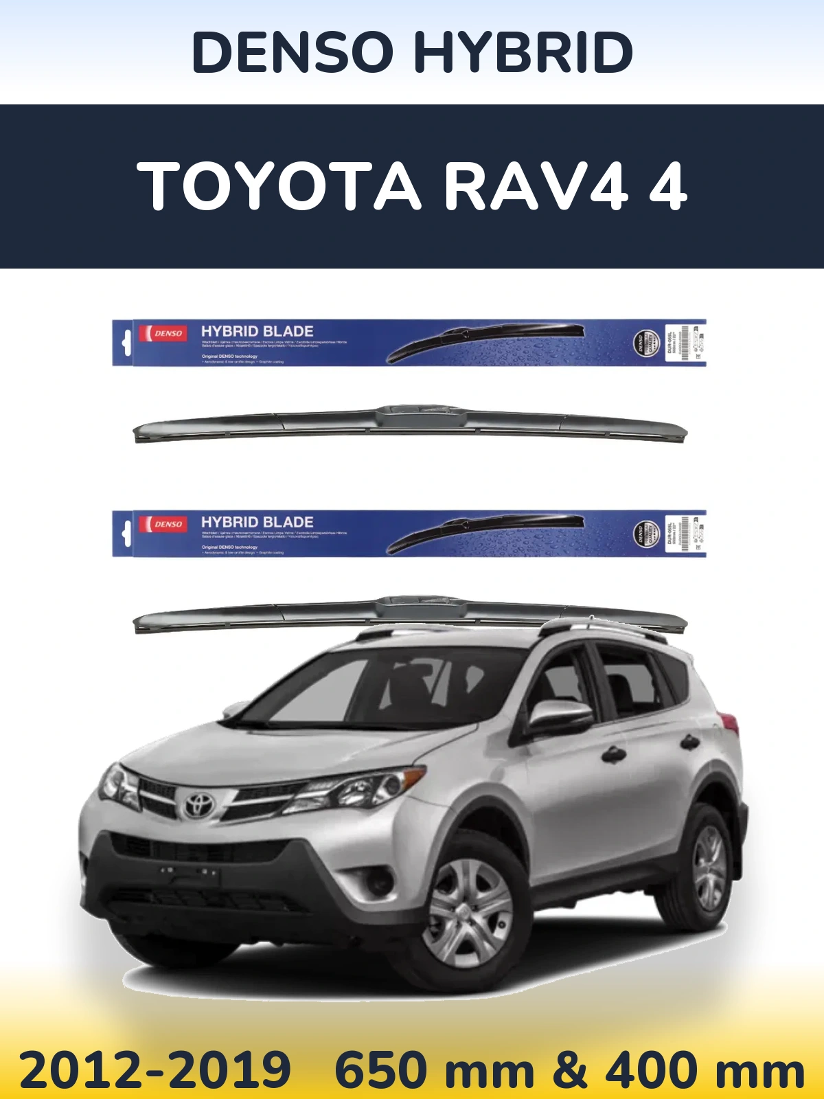 Komplet przednich wycieraczek Denso Hybrid 650 & 400 mm do Toyota RAV4 4 2012-2019