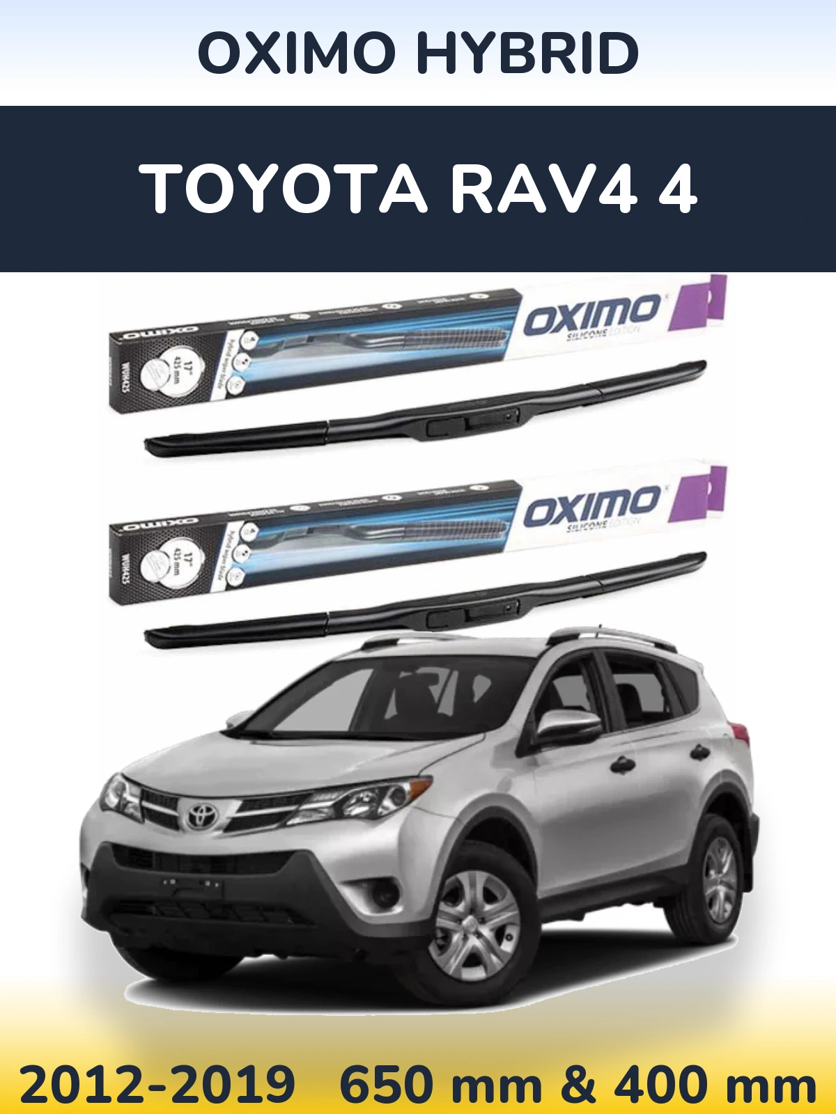 Komplet przednich wycieraczek Oximo Hybrid 650 & 400 mm do Toyota RAV4 4 2012-2019