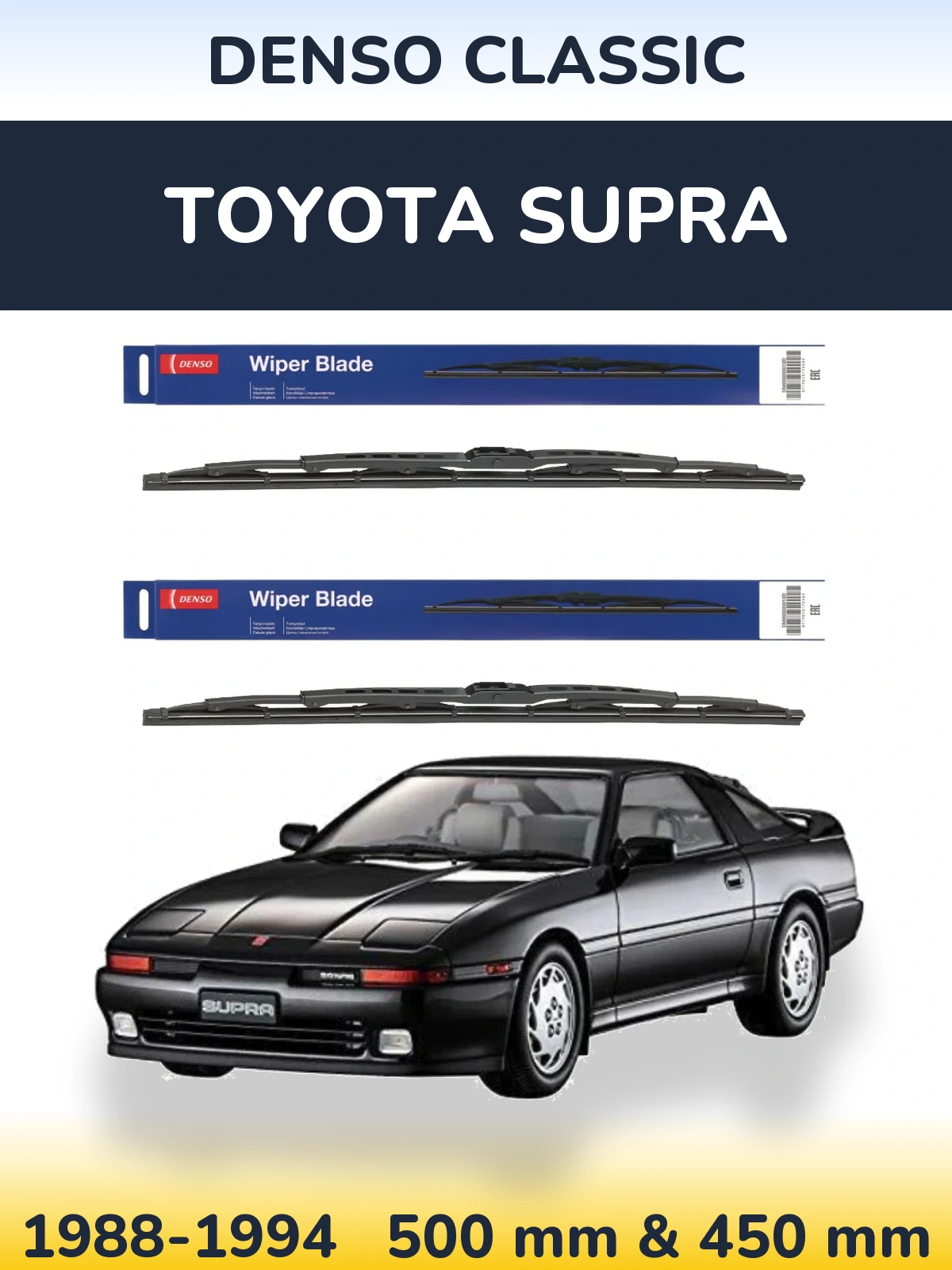 Komplet przednich wycieraczek Denso Classic 500 & 450 mm do Toyota Supra 1988-1994