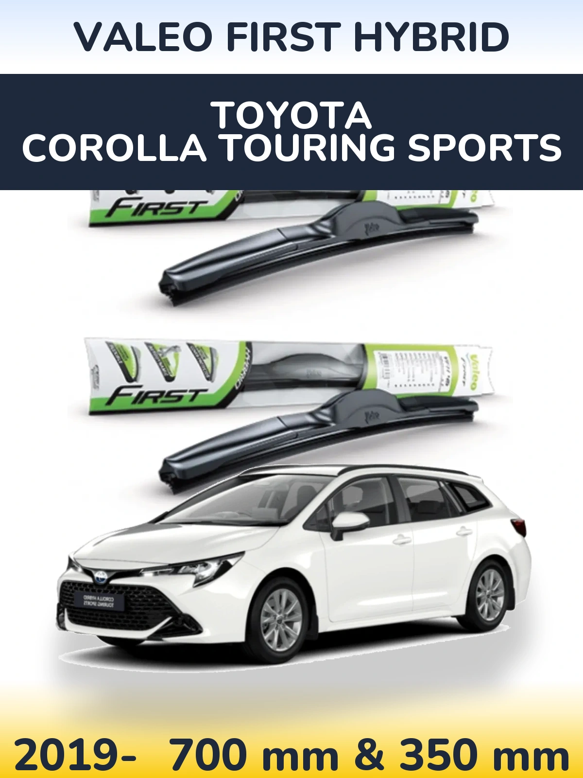 Комплект передних дворников Valeo First Hybrid 700 & 350 мм для Toyota Corolla Touring Sports 2019-2026