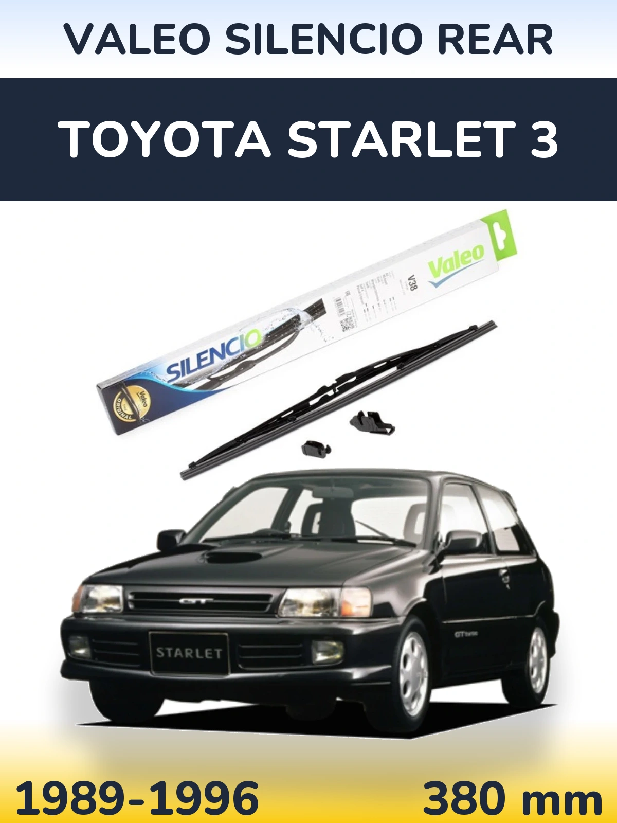 Задний дворник Valeo Silencio Rear 380 мм для Toyota Starlet 3 1989-1996
