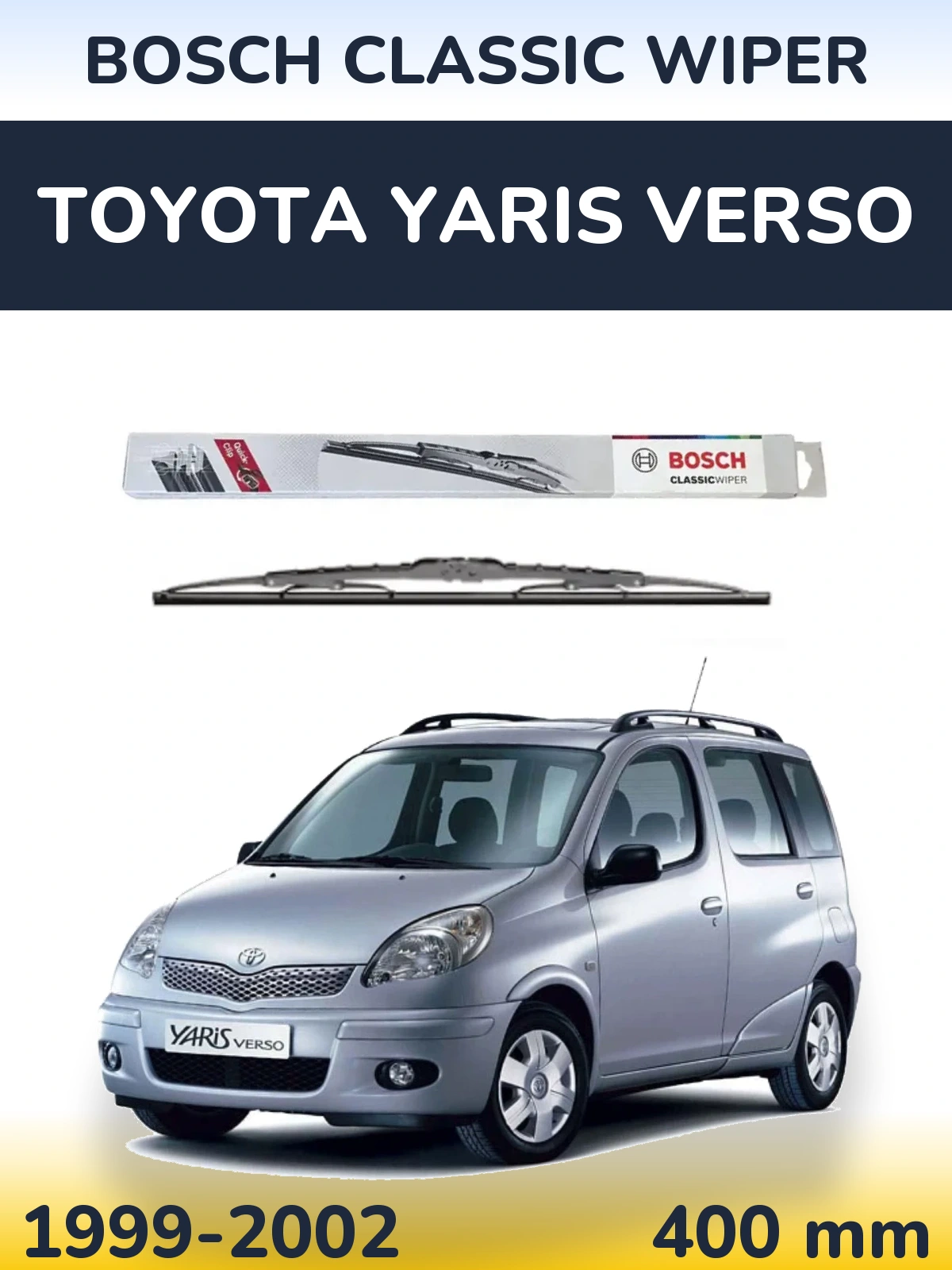 Rear wiper blade BOSCH Classic Wiper 400 mm for Toyota Yaris Verso 1999-2002