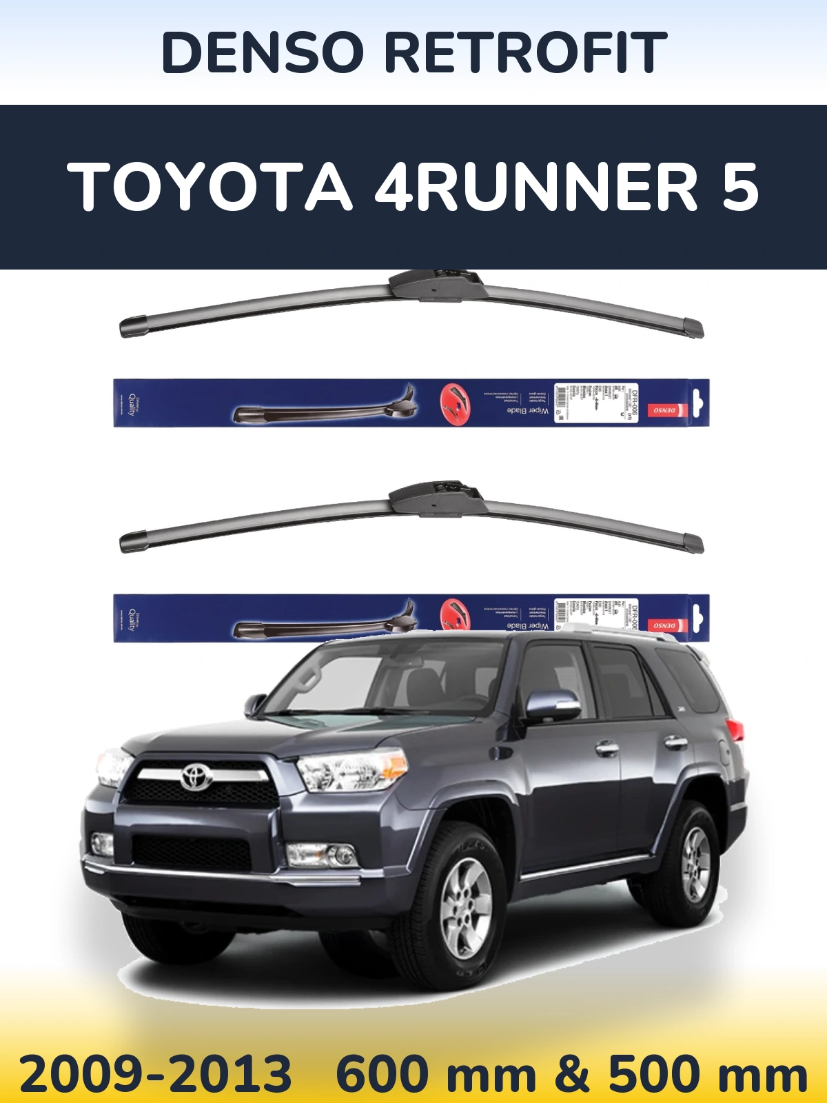 Комплект передних дворников Denso Retrofit 600 & 500 мм для Toyota 4Runner 5 2009-2013