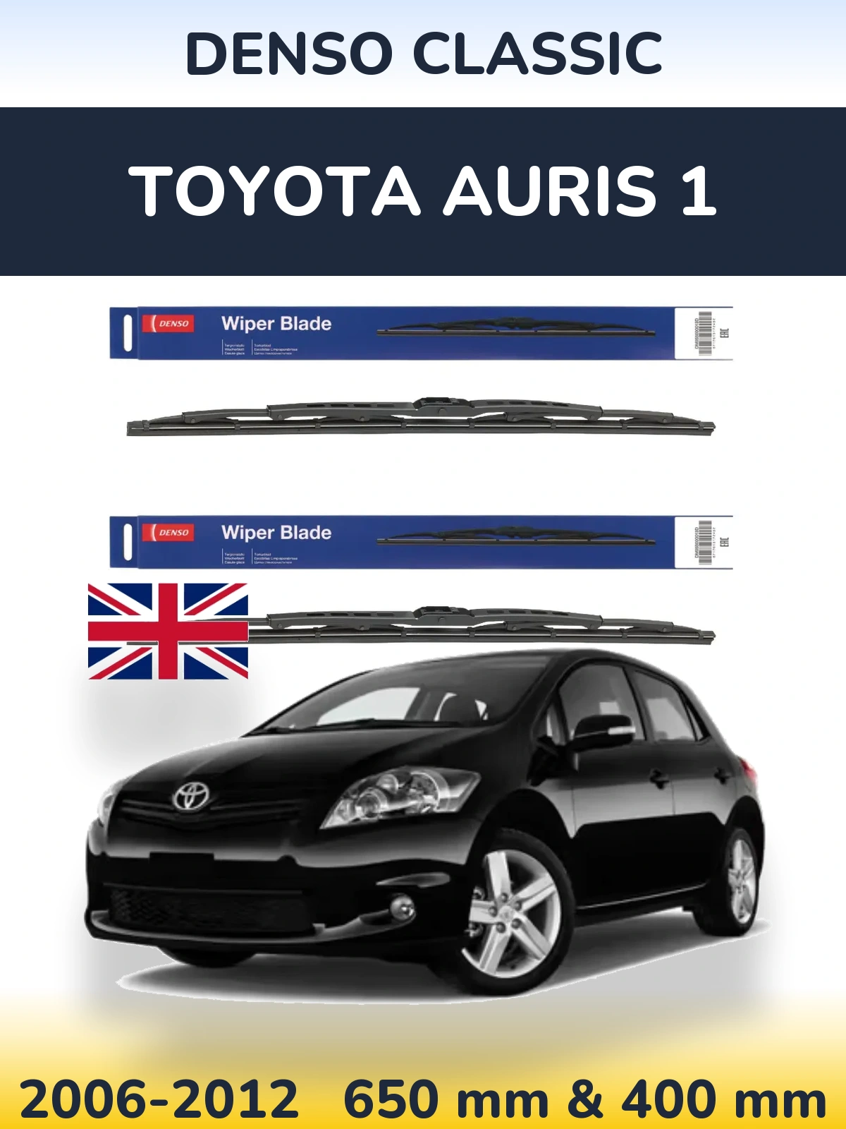 Komplet przednich wycieraczek Denso Classic 650 & 400 mm do Toyota Auris 1 2006-2012