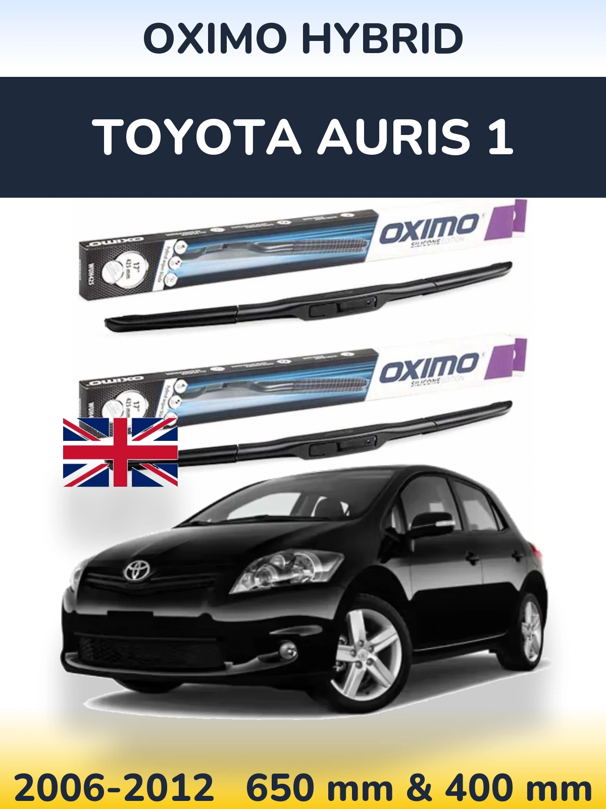 Komplet przednich wycieraczek Oximo Hybrid 650 & 400 mm do Toyota Auris 1 2006-2012