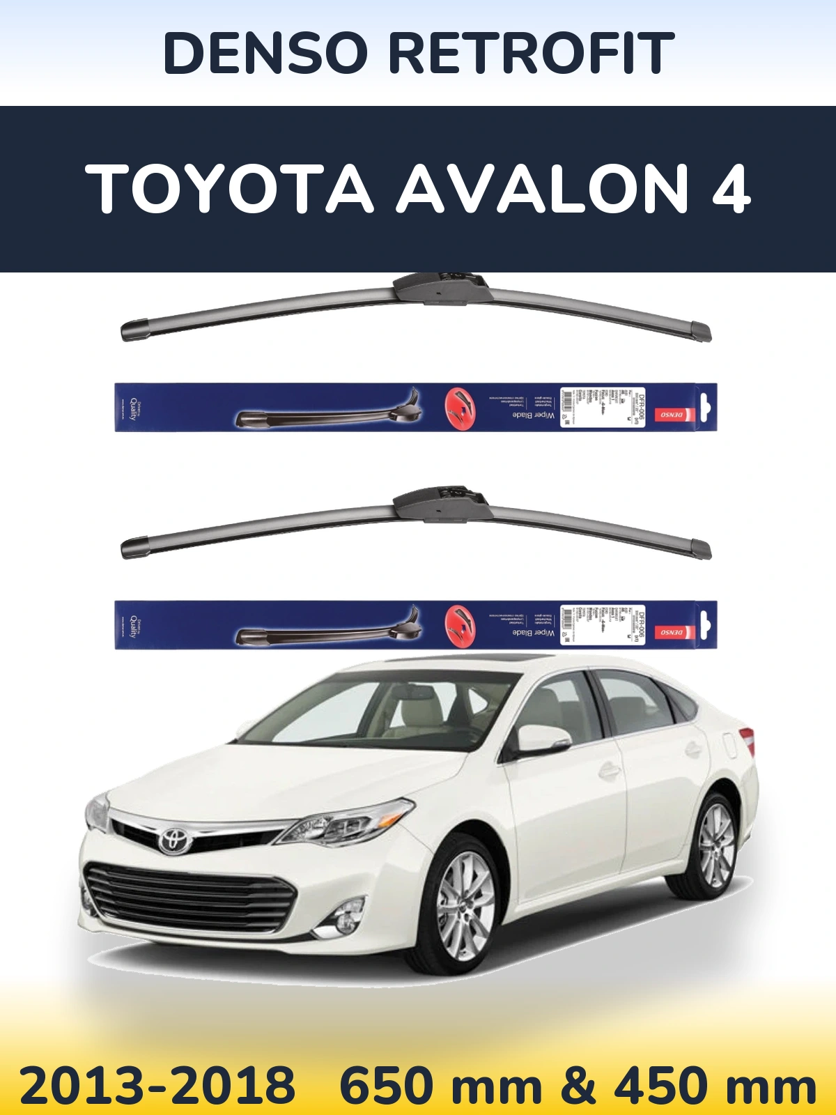 Комплект передних дворников Denso Retrofit 650 & 450 мм для Toyota Avalon 4 2013-2018
