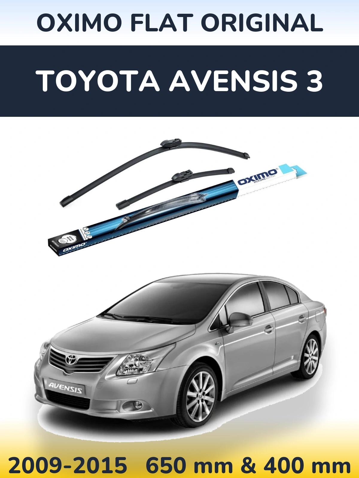Komplet przednich wycieraczek Oximo Flat Original 650 & 400 mm do Toyota Avensis 3 2009-2015