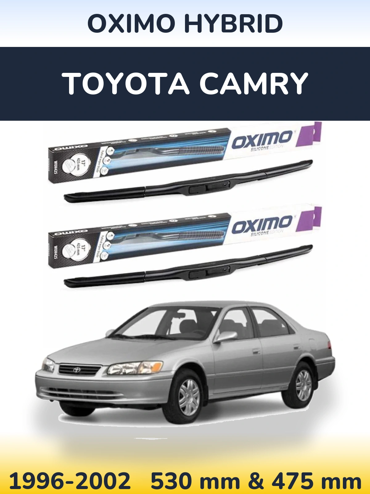 Komplet przednich wycieraczek Oximo Hybrid 530 & 475 mm do Toyota Camry 1996-2002