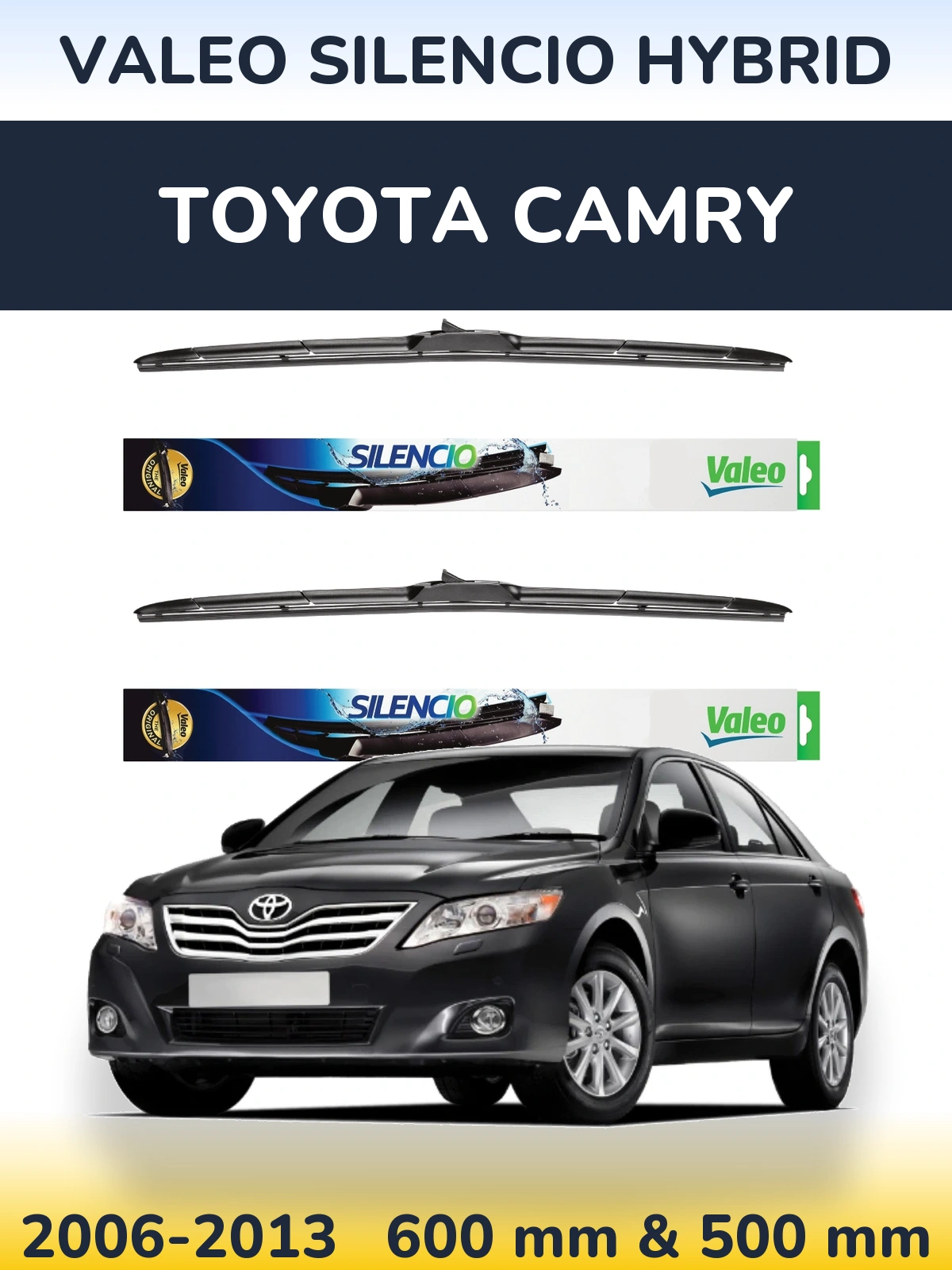 Комплект передних дворников Valeo Silencio Hybrid 600 & 500 мм для Toyota Camry 2006-2013