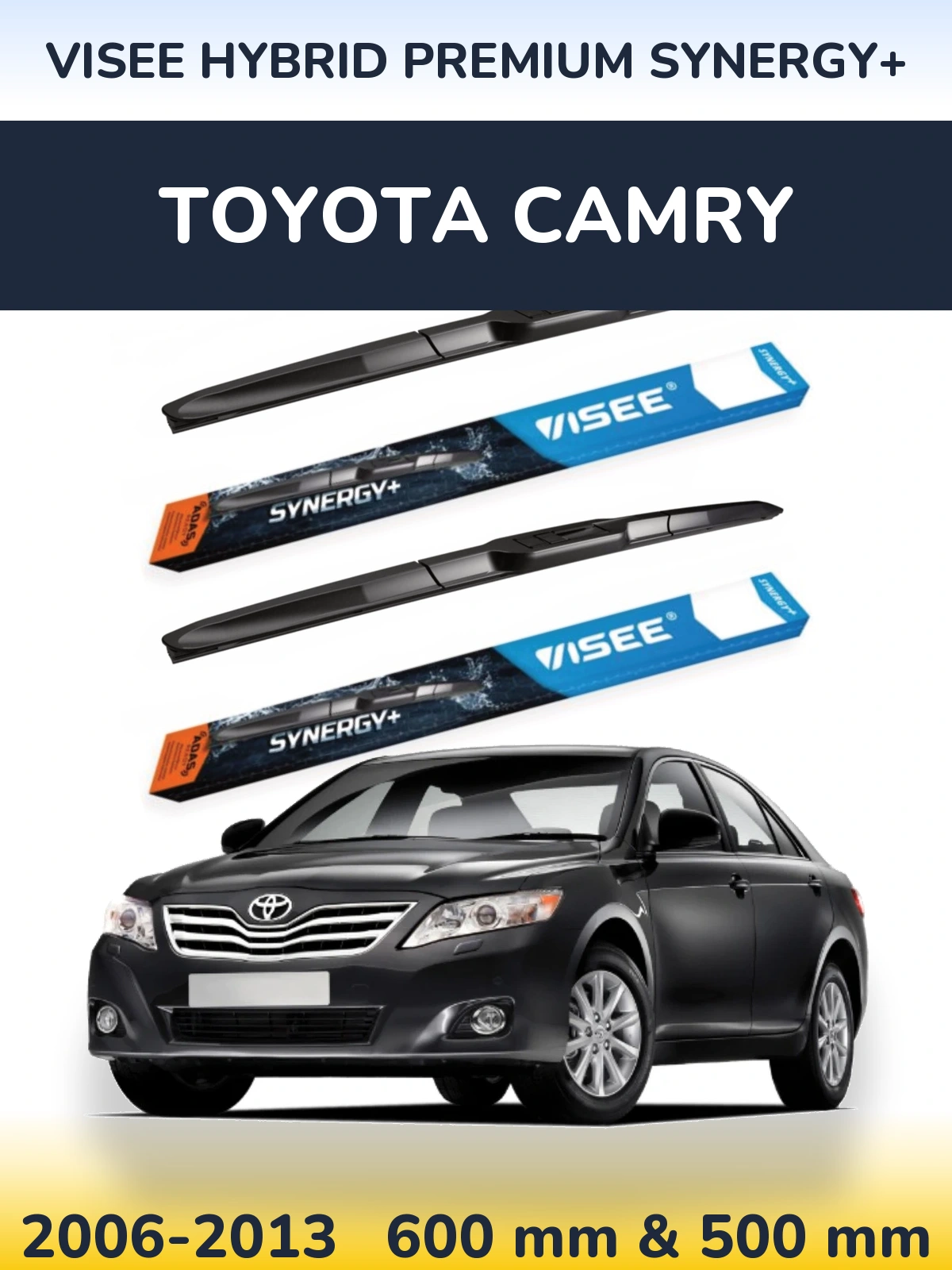 Комплект передніх щіток VISEE HYBRID PREMIUM SYNERGY+ 600 & 500 мм для Toyota Camry 2006-2013