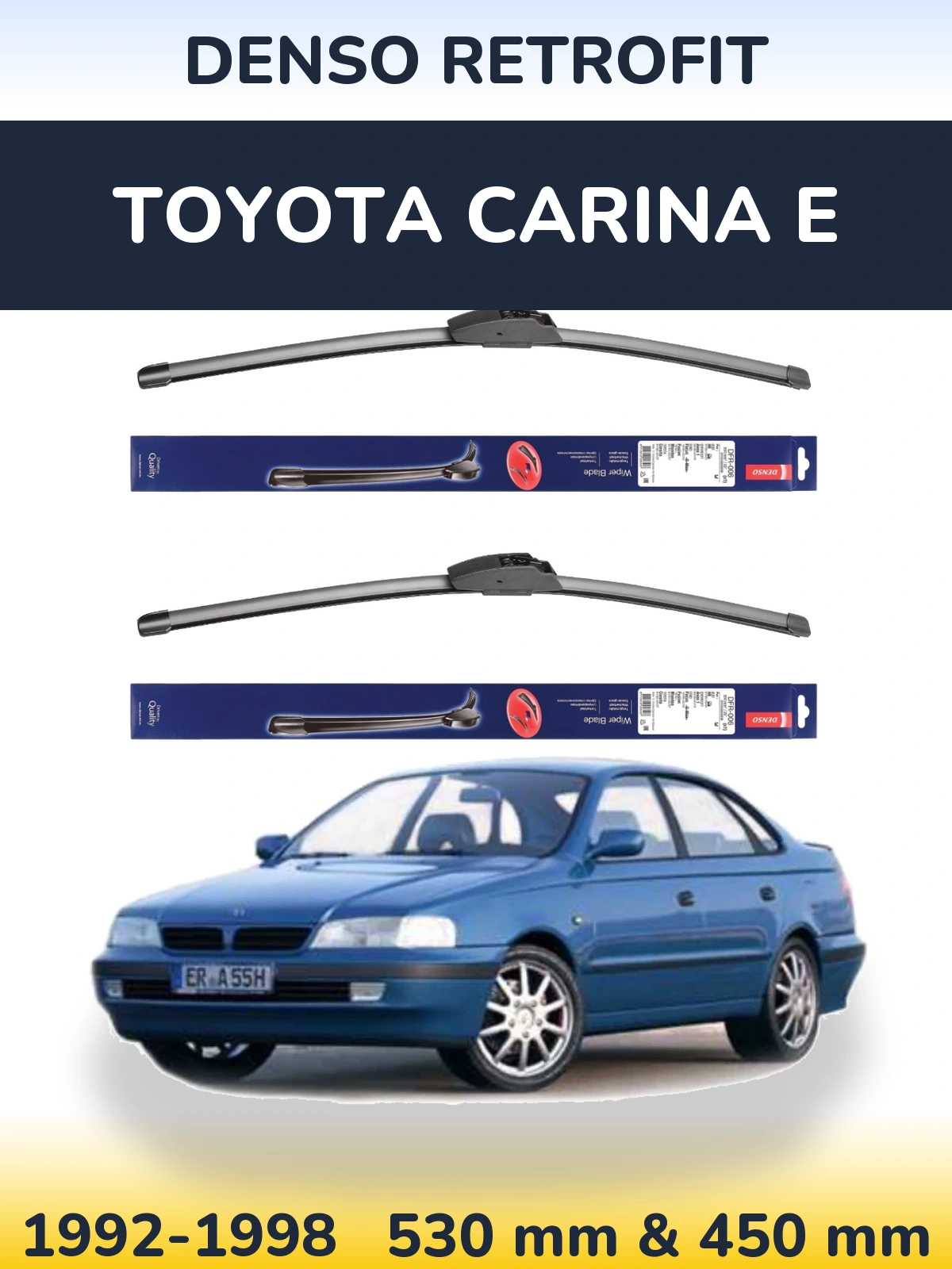 Комплект передних дворников Denso Retrofit 530 & 450 мм для Toyota Carina E 1992-1998