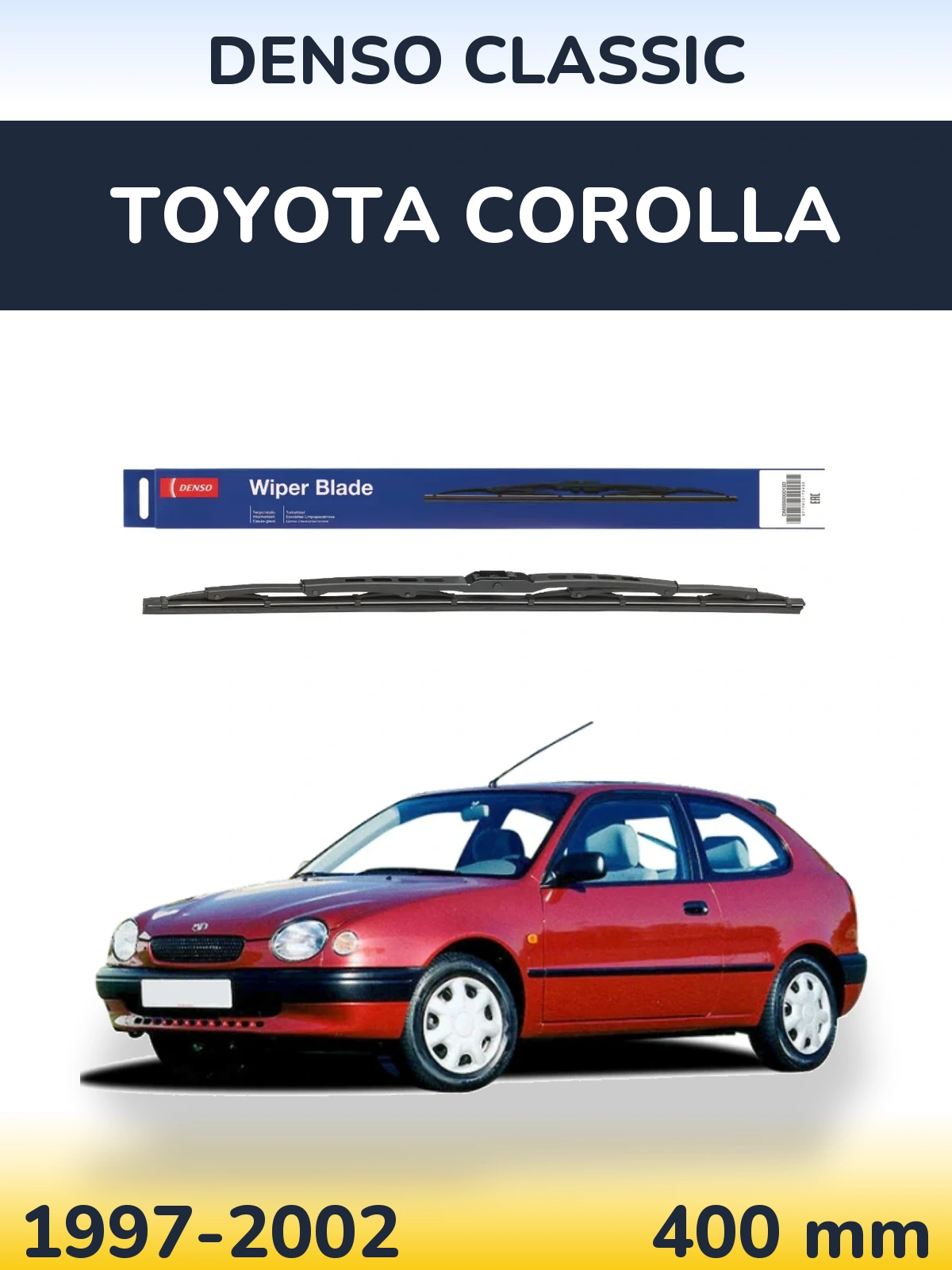 Rear wiper blade Denso Classic 400 mm for Toyota Corolla 1997-2002