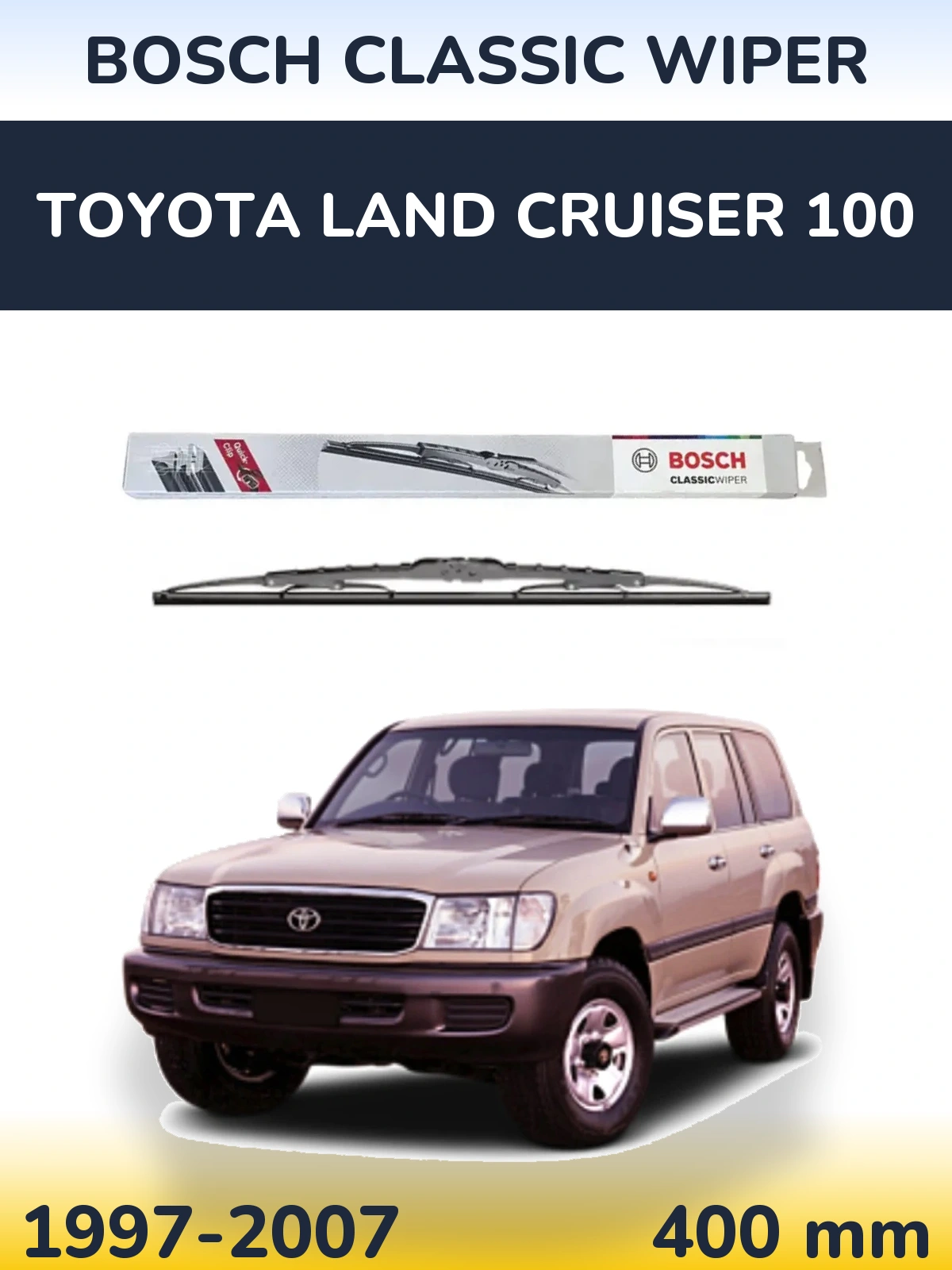 Tylna wycieraczka BOSCH Classic Wiper 400 mm do Toyota Land Cruiser 100 1997-2007