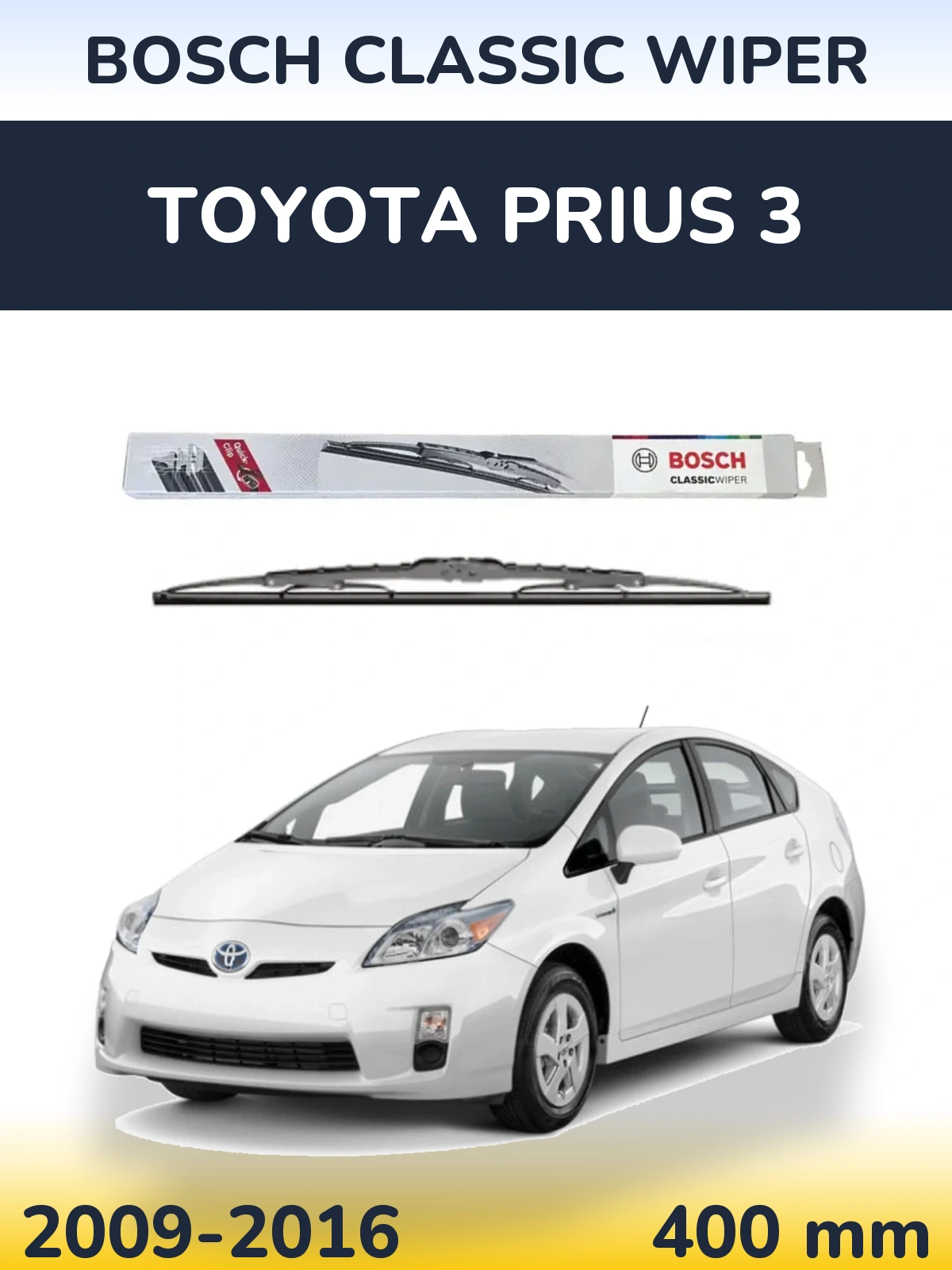 Rear wiper blade BOSCH Classic Wiper 400 mm for Toyota Prius 3 2009-2016