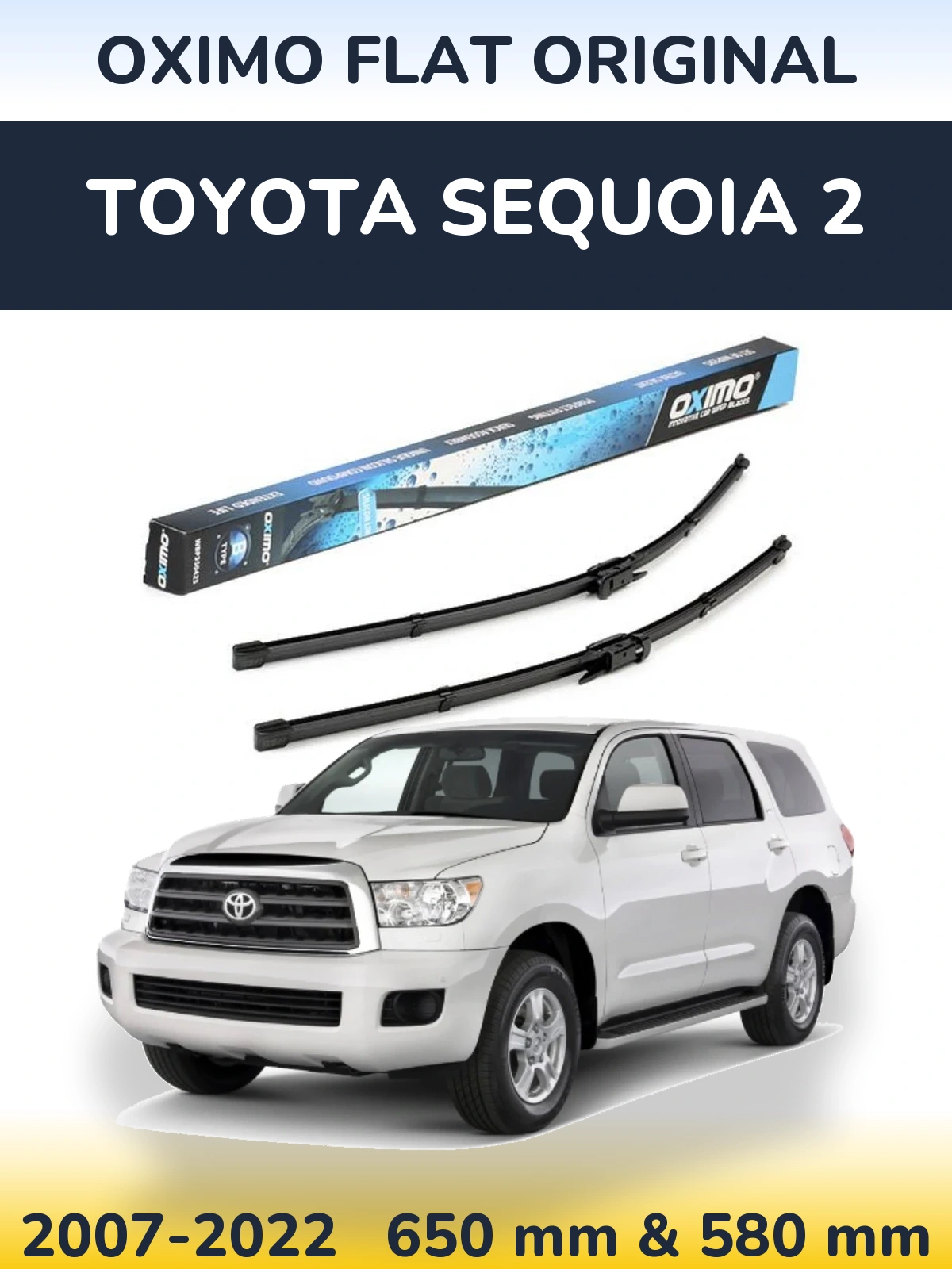 Komplet przednich wycieraczek Oximo Flat Original 650 & 580 mm do Toyota Sequoia 2 2007-2022