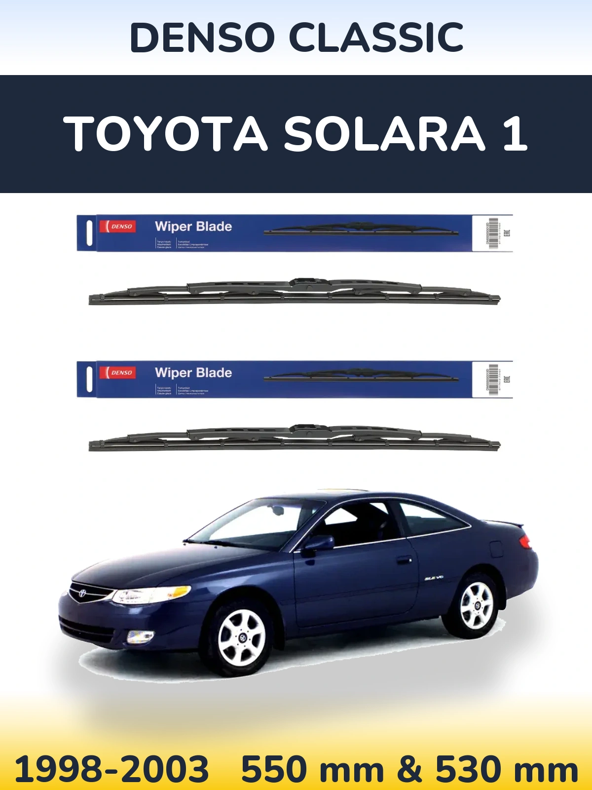 Комплект передних дворников Denso Classic 550 & 530 мм для Toyota Solara 1 1998-2003