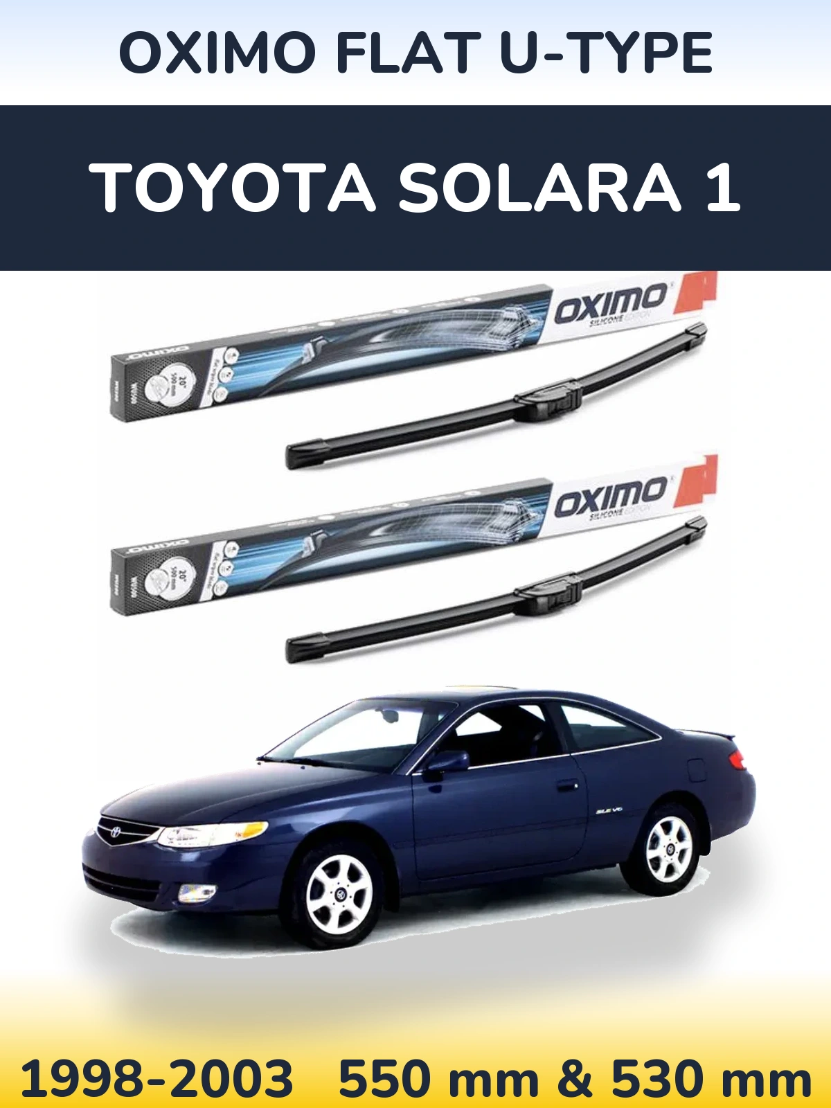 Komplet przednich wycieraczek Oximo Flat U-type 550 & 530 mm do Toyota Solara 1 1998-2003