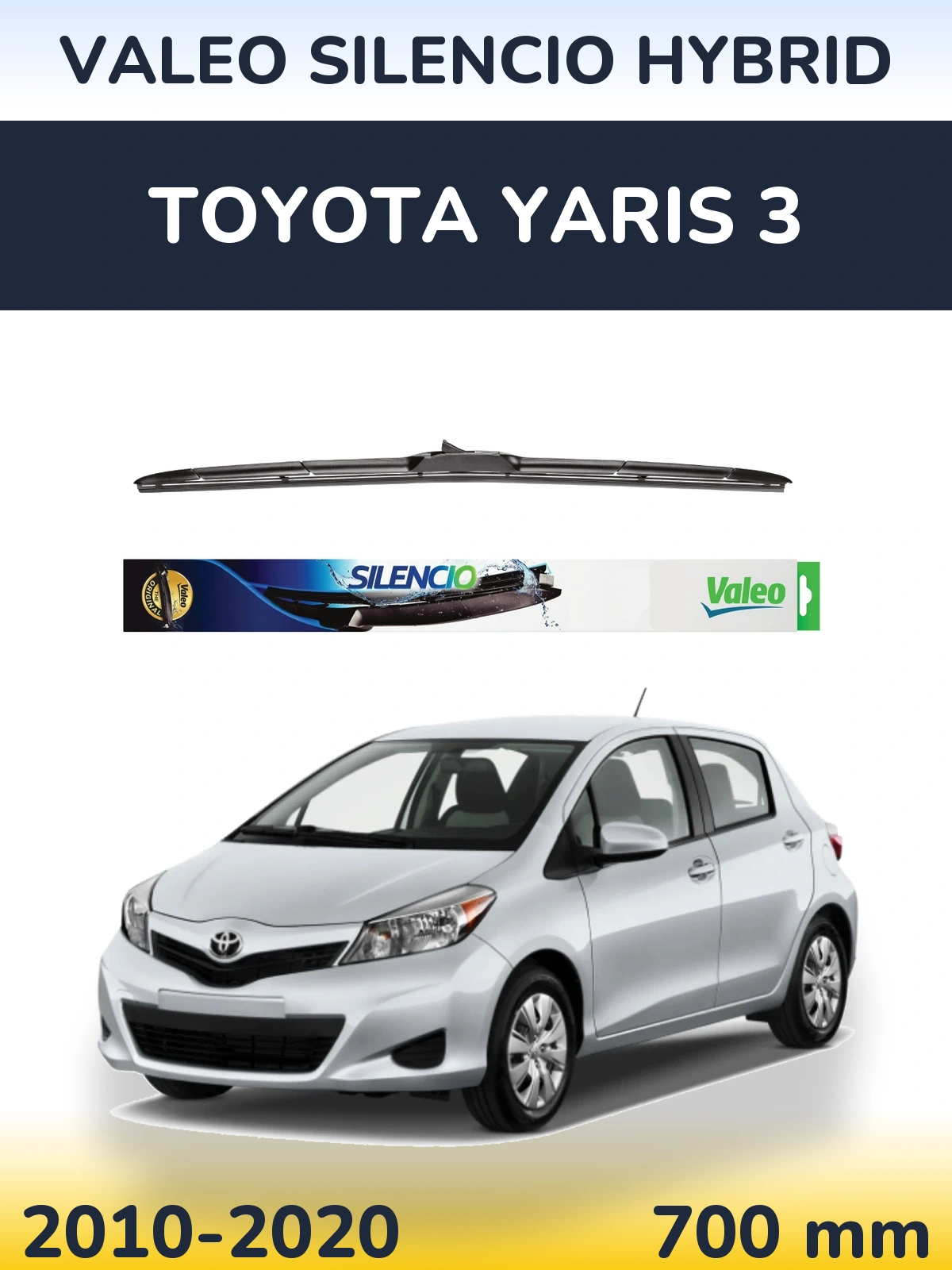 Передний дворник Valeo Silencio Hybrid 700 мм для Toyota Yaris 3 2010-2020