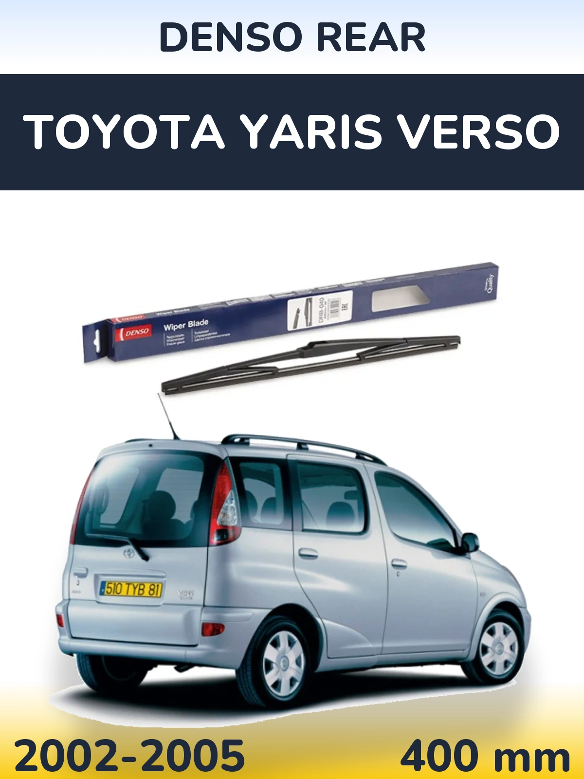 Задний дворник Denso Rear 400 мм для Toyota Yaris Verso 2002-2005