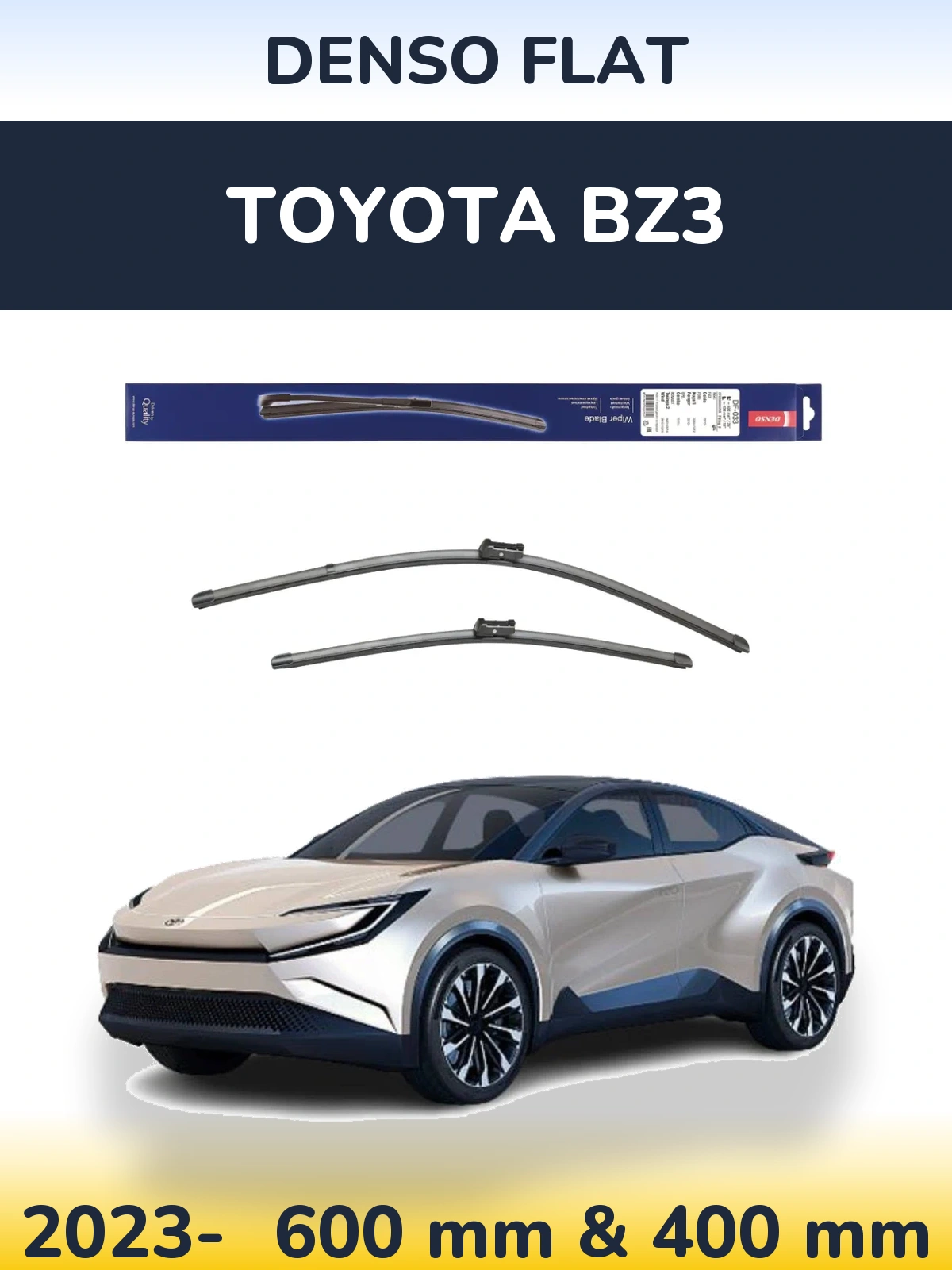 Komplet przednich wycieraczek Denso Flat 600 & 400 mm do Toyota bZ3 2023-2026