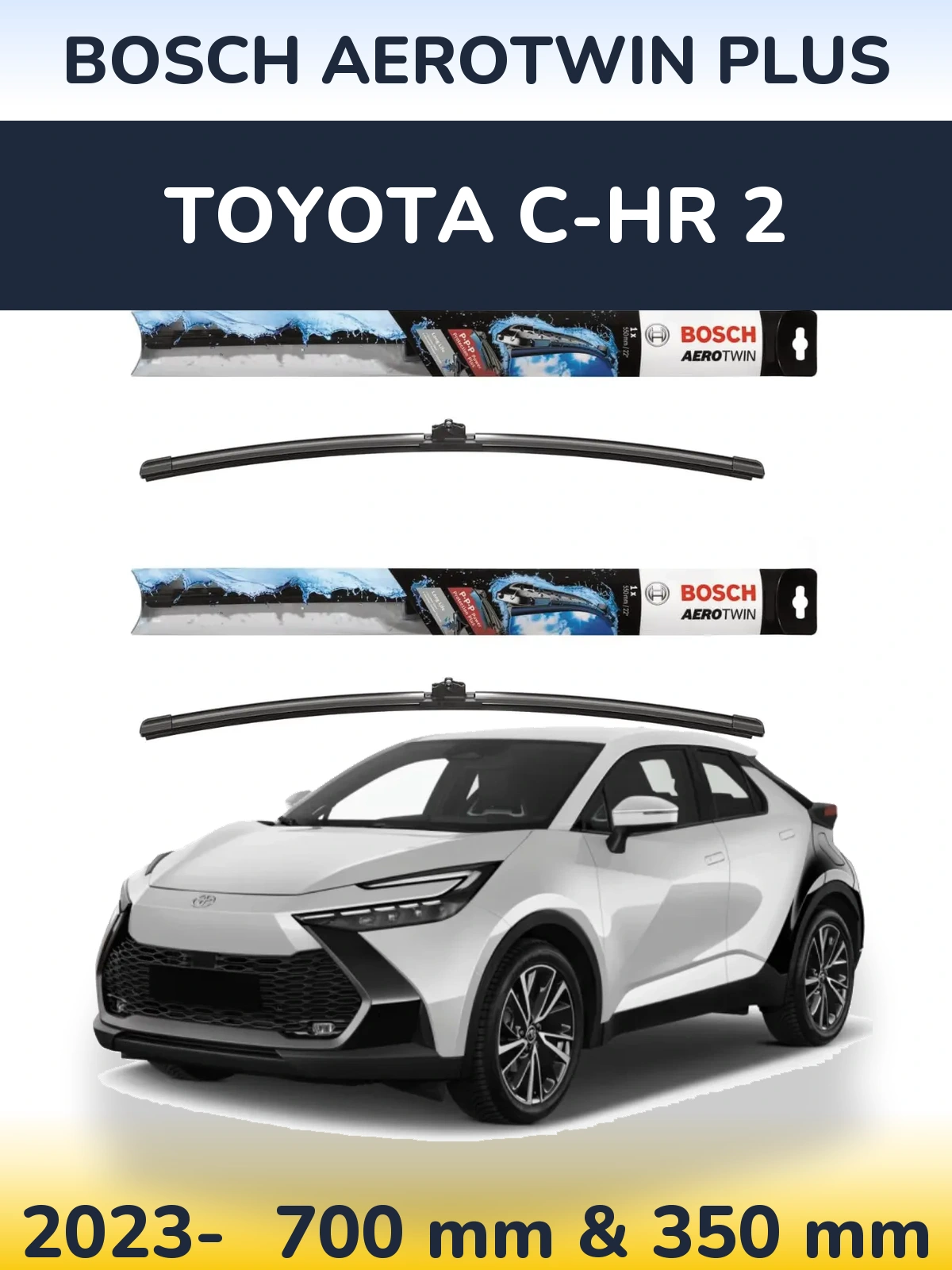 Комплект передних дворников BOSCH AeroTwin Plus 700 & 350 мм для Toyota C-HR 2 2023-2026